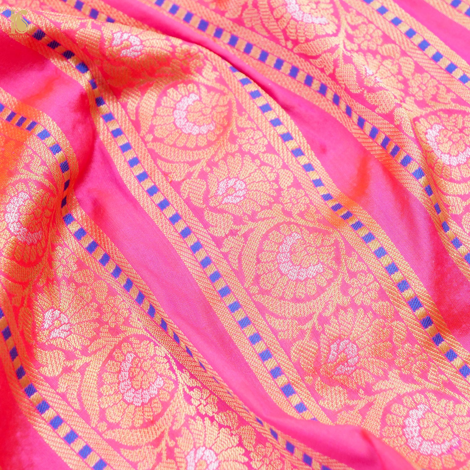 Rose Pink Pure Katan Silk Handloom Banarasi Kalidar Shikargah Lehenga - Khinkhwab