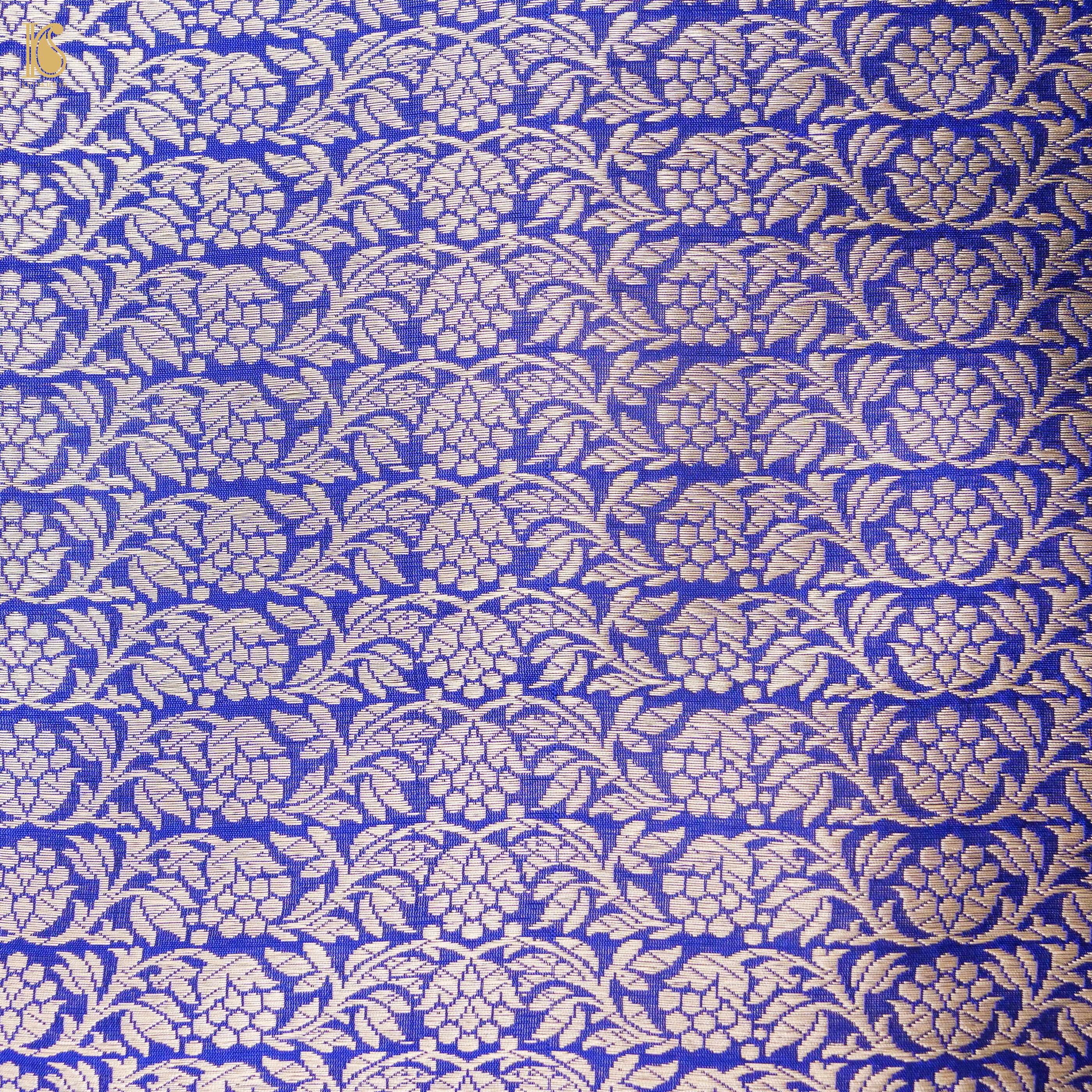 Blue Pure Katan Silk Handloom Banarasi Kalidar Lehenga - Khinkhwab
