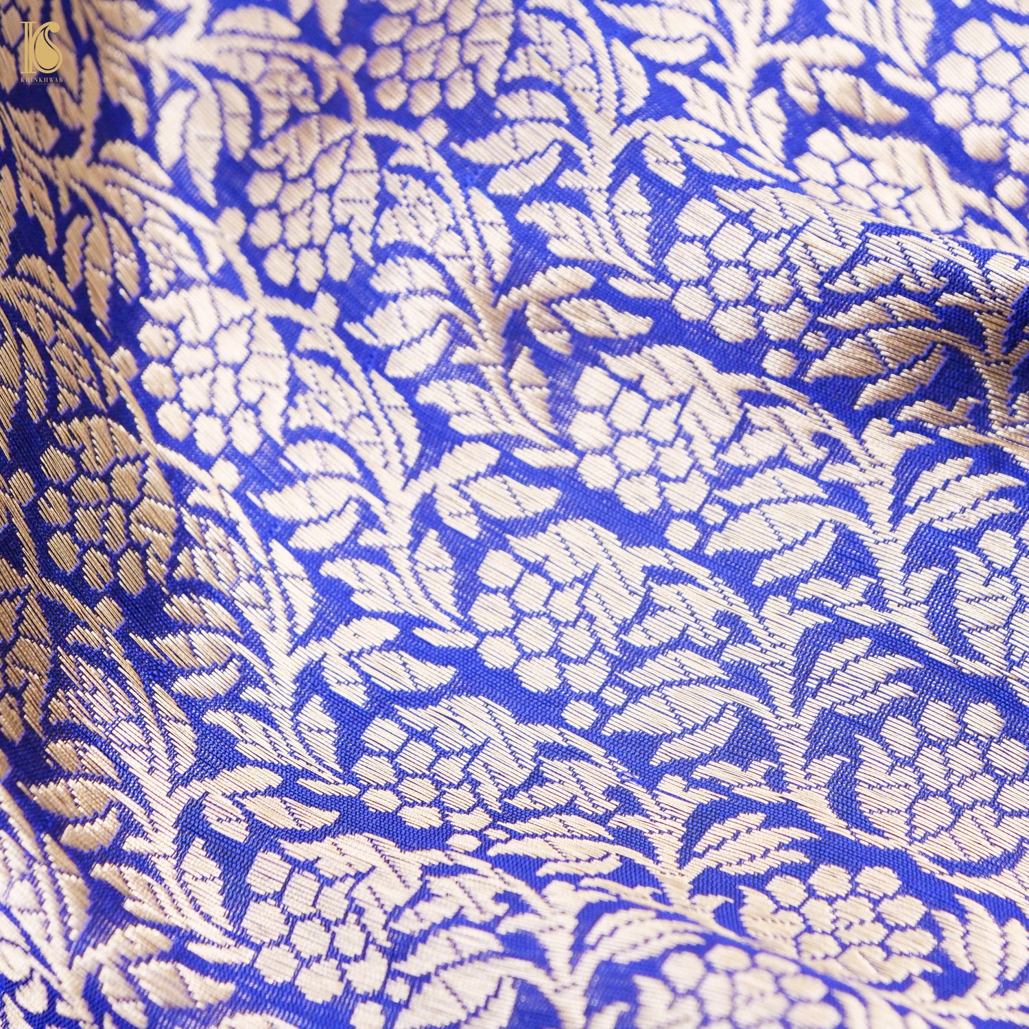 Blue Pure Katan Silk Handloom Banarasi Kalidar Lehenga - Khinkhwab