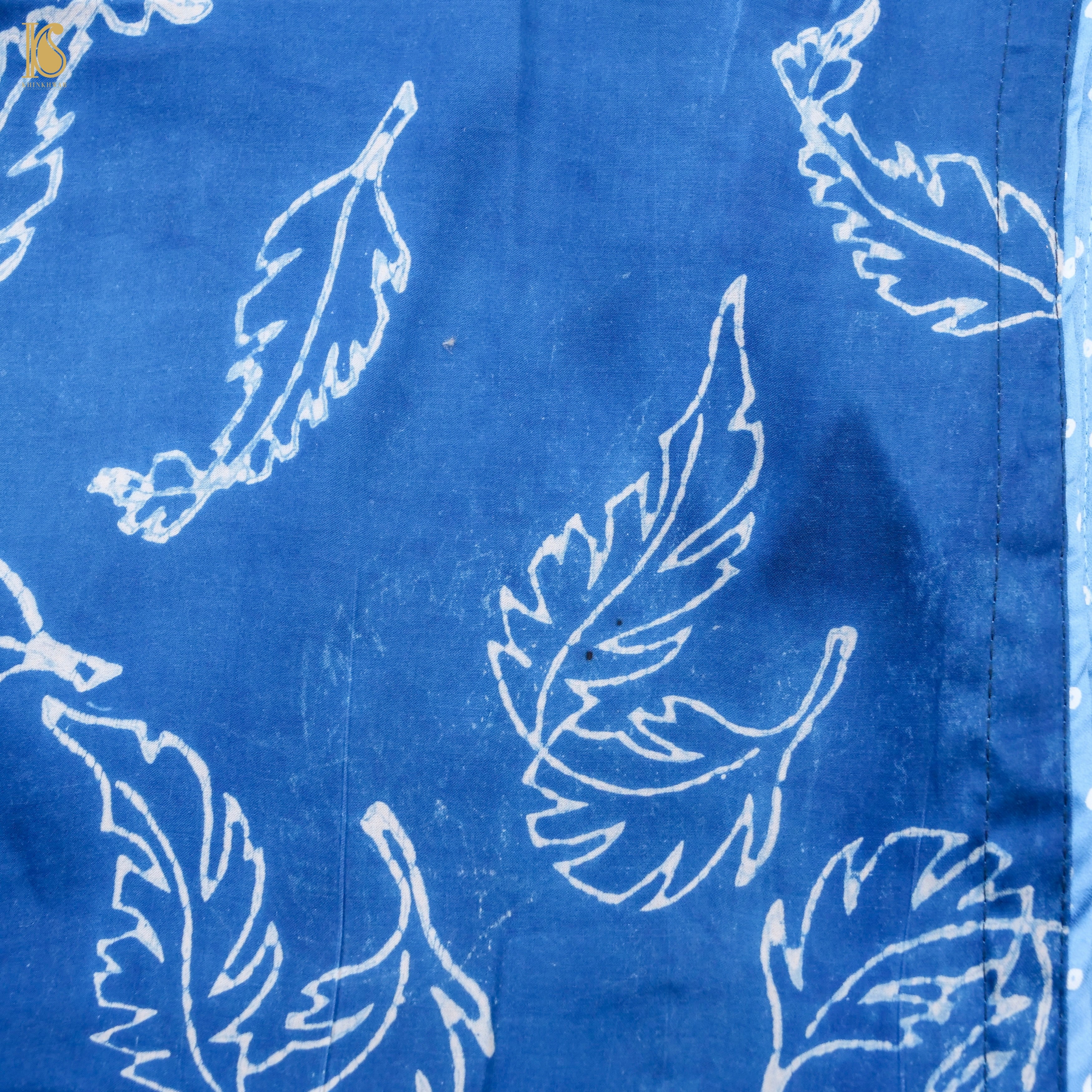 Pakshi - Blue & Black Pure Modal Silk Ajrakh Saree - Khinkhwab