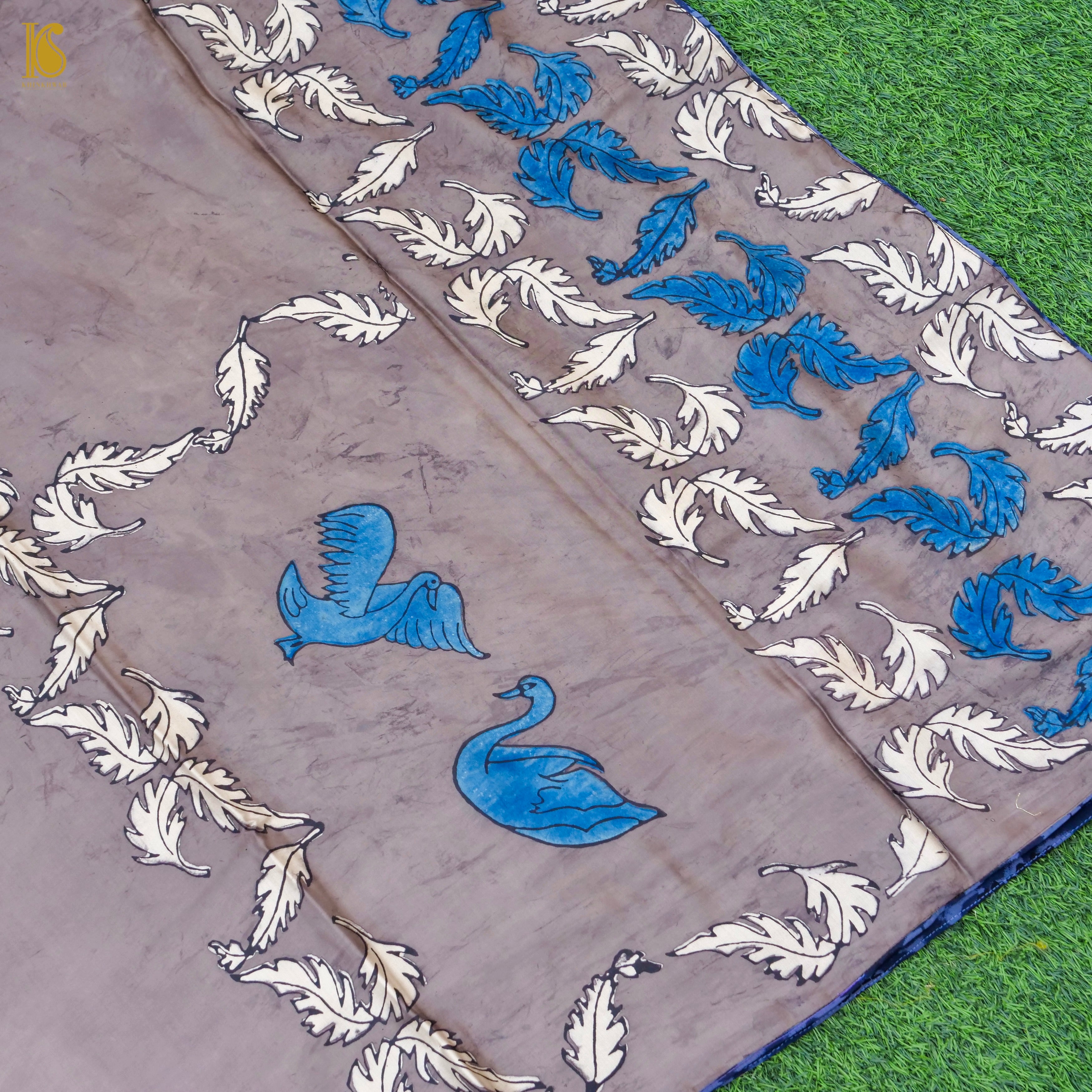 Pakshi - London Hue Pure Modal Silk Ajrakh Dupatta - Khinkhwab