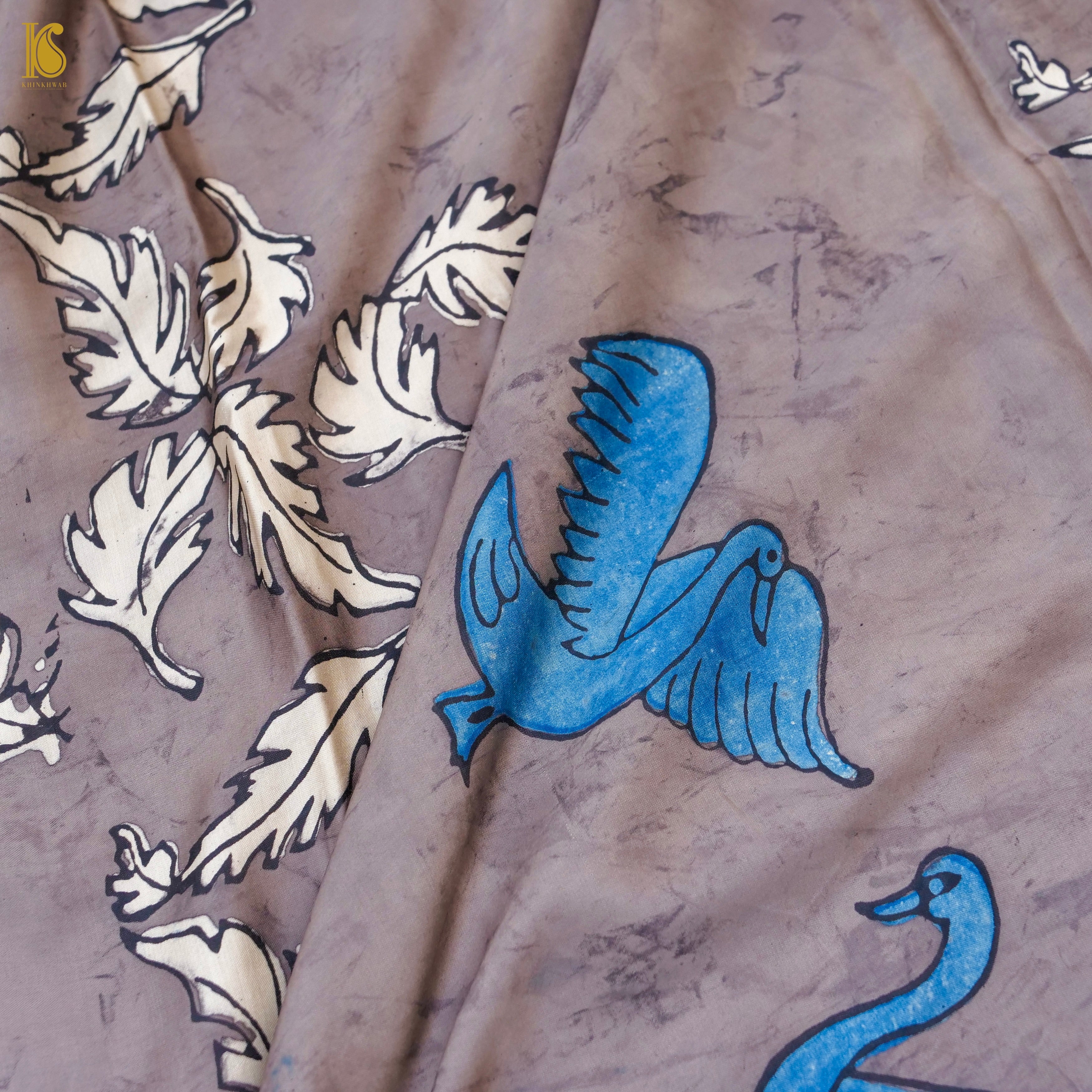 Pakshi - London Hue Pure Modal Silk Ajrakh Dupatta - Khinkhwab