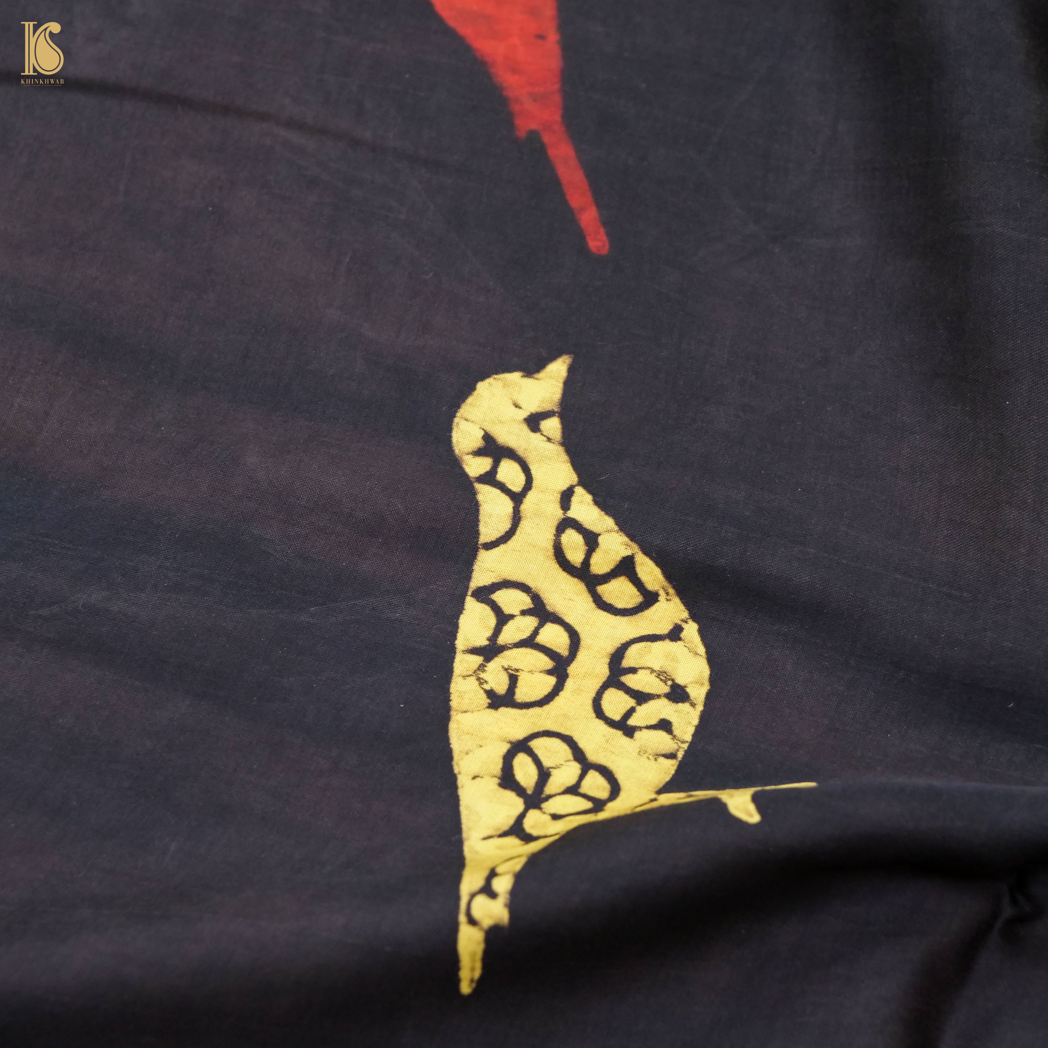 Pakshi - Midnight Express Pure Modal Silk Ajrakh Dupatta - Khinkhwab