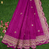 Jazzberry Jam Handloom Pure Tussar Silk Hand Embroidery Saree - Khinkhwab