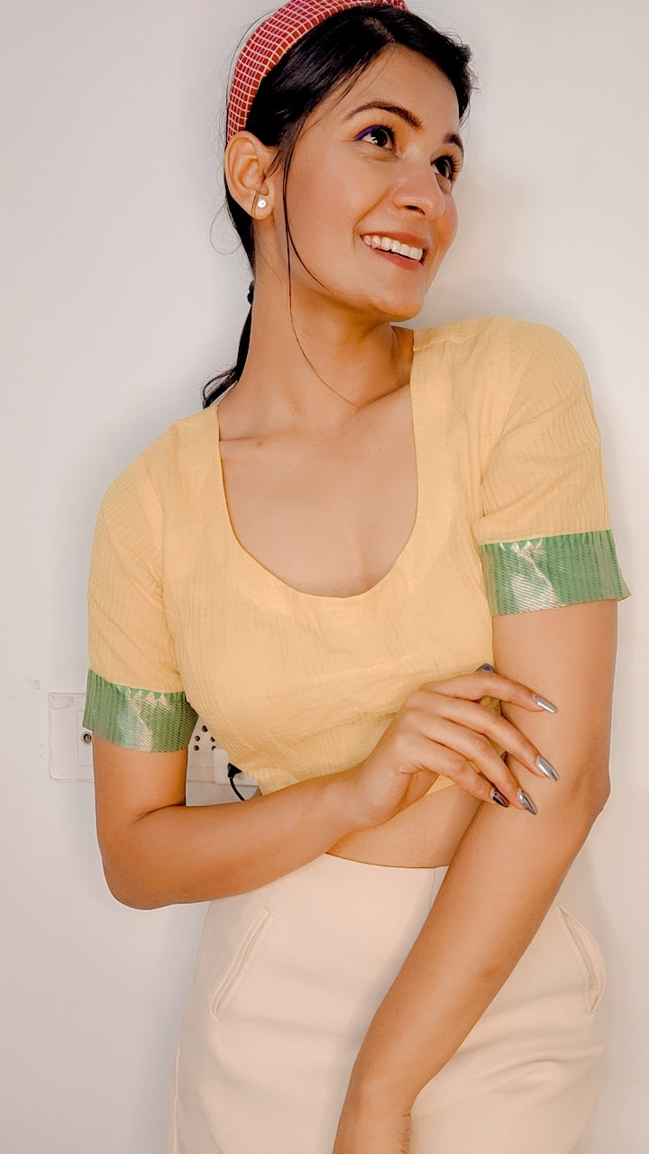 Pure Maheshwari Silk Stitched Blouse - Khinkhwab