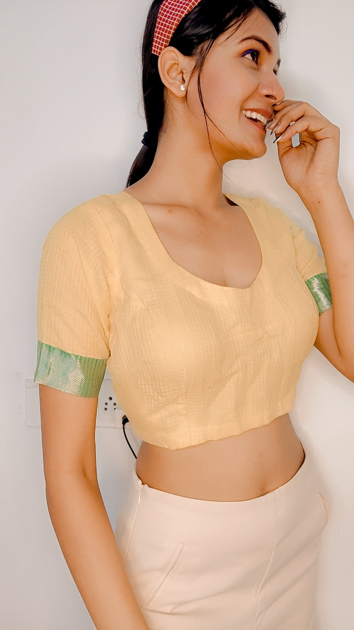 Pure Maheshwari Silk Stitched Blouse - Khinkhwab