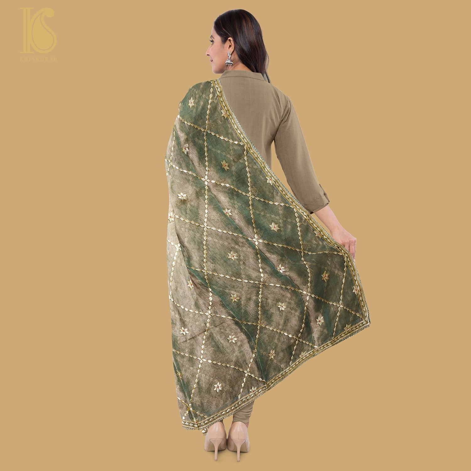Pure Tissue Silk Gotta Patti Jaal Dupatta - Khinkhwab