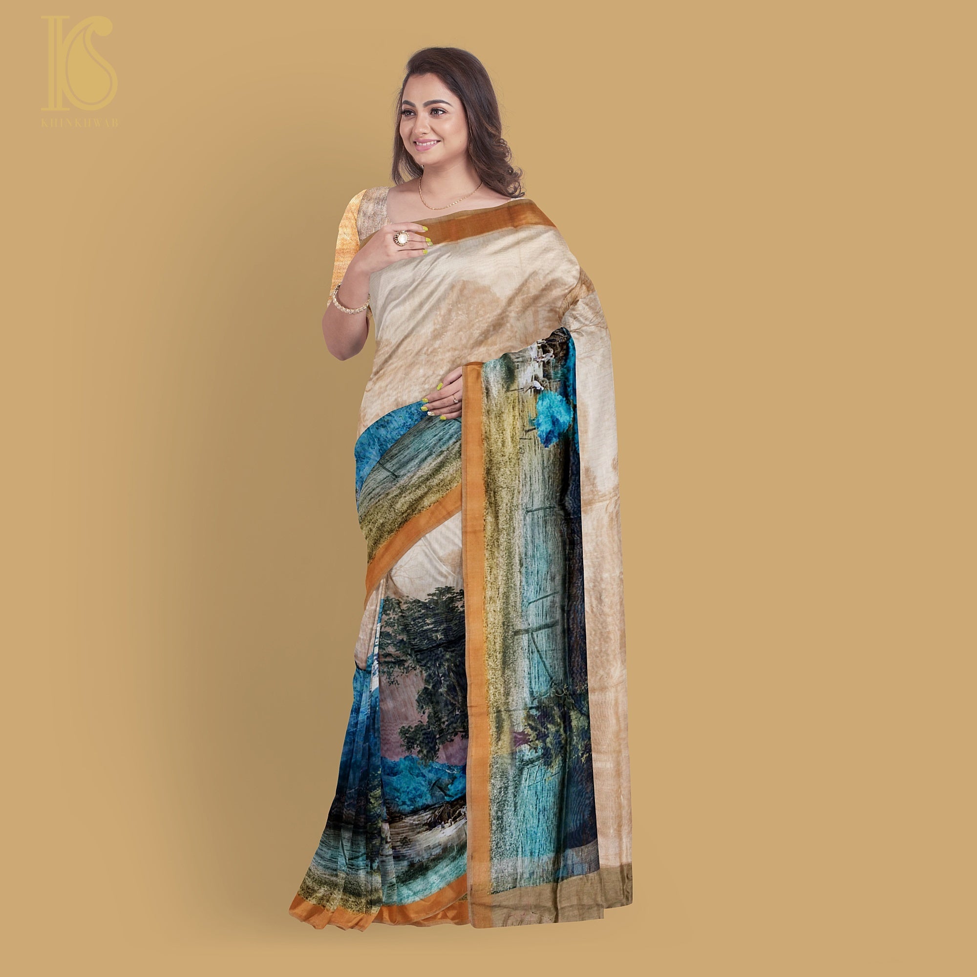 Pure Cotton Print Saree - Khinkhwab