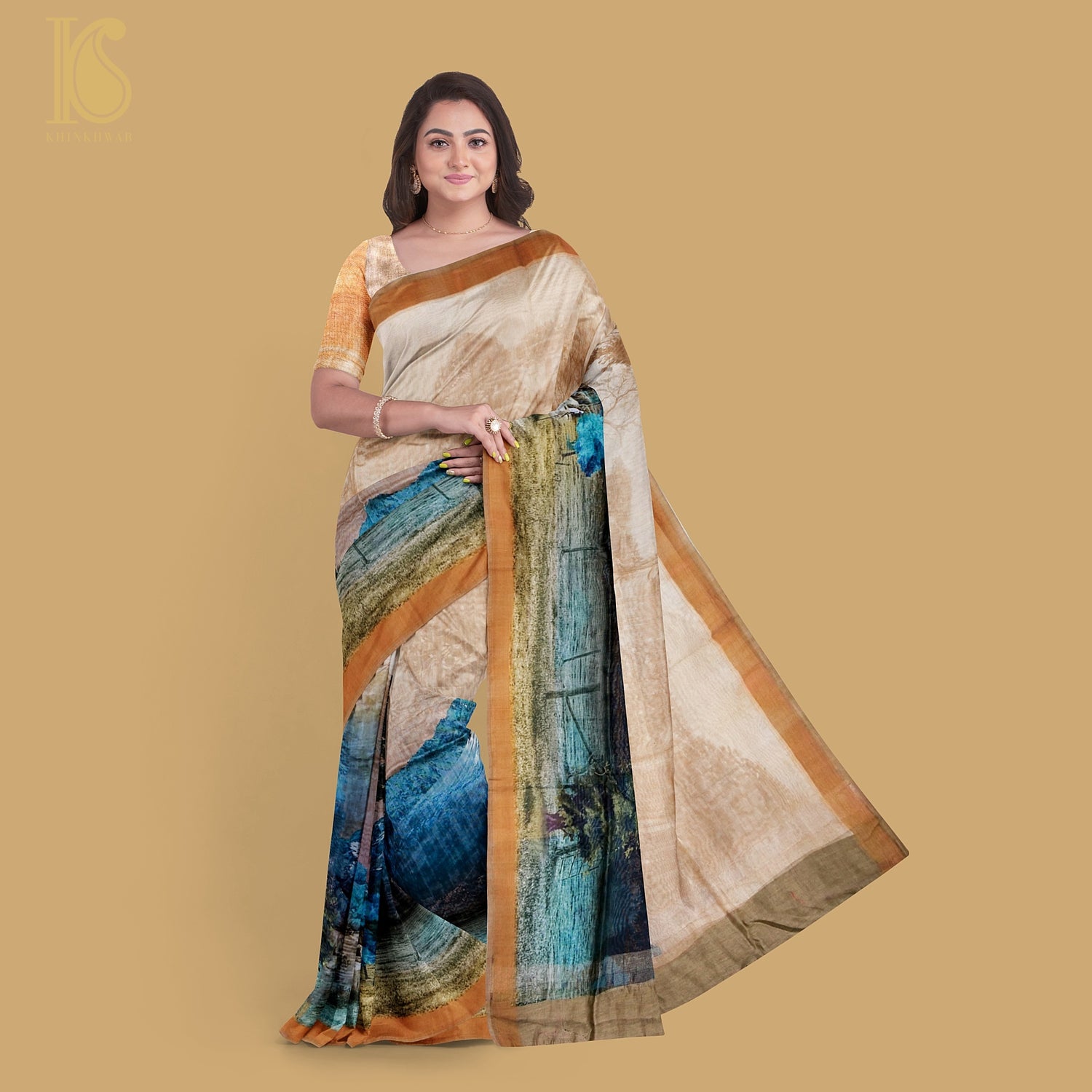 Pure Cotton Print Saree - Khinkhwab