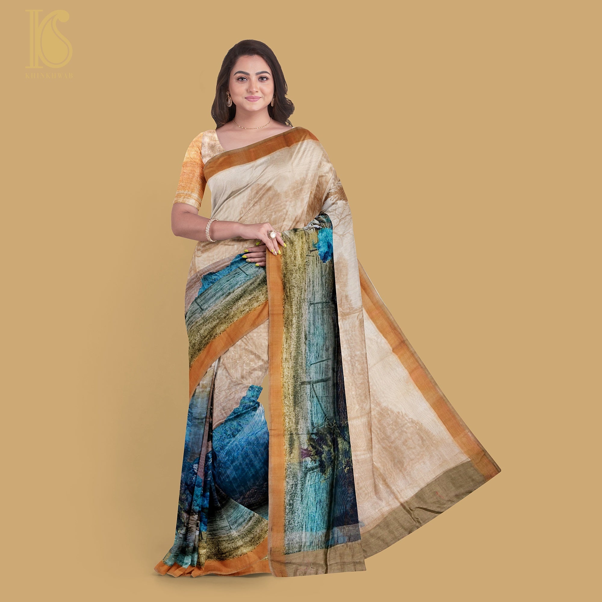 Pure Cotton Print Saree - Khinkhwab