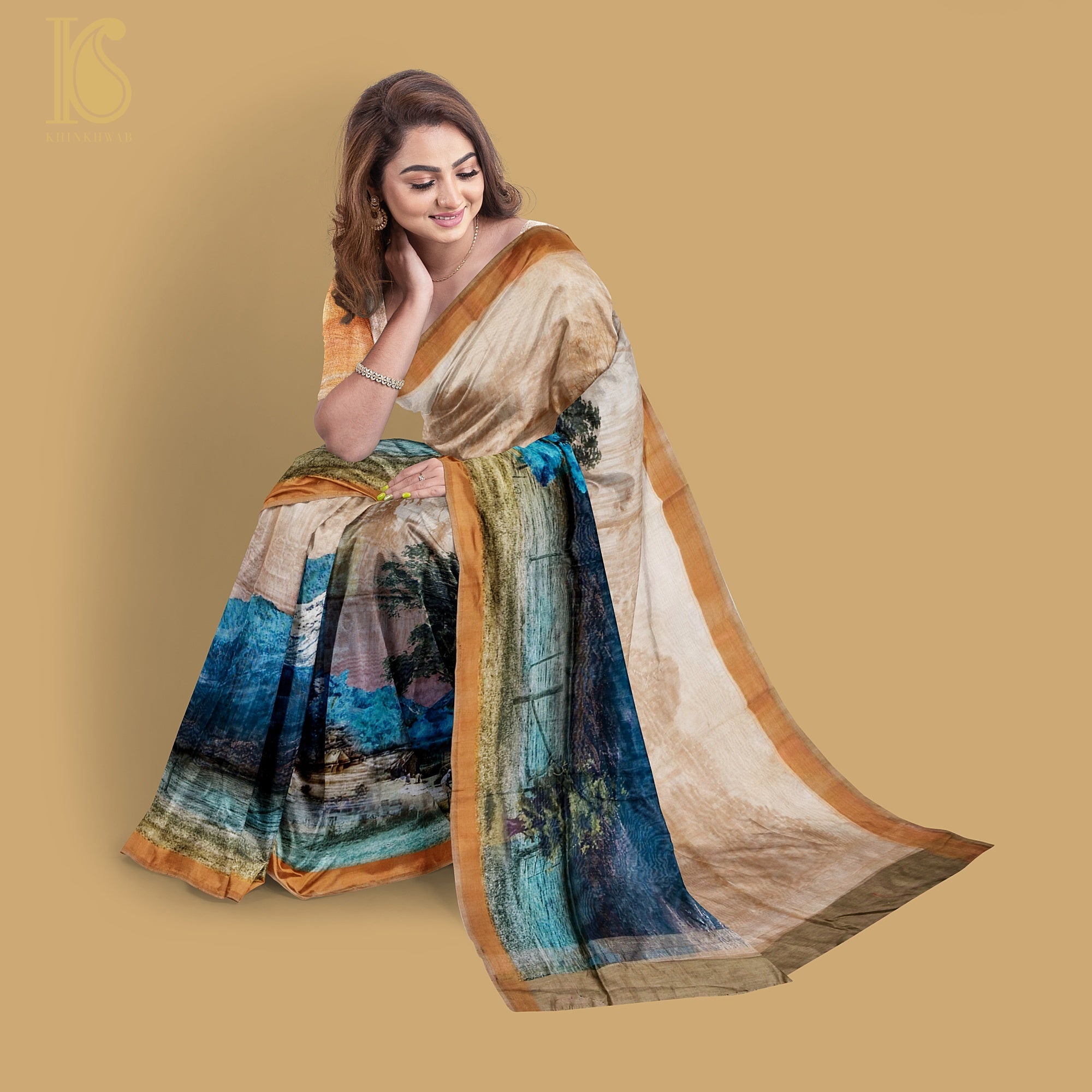 Pure Cotton Print Saree - Khinkhwab