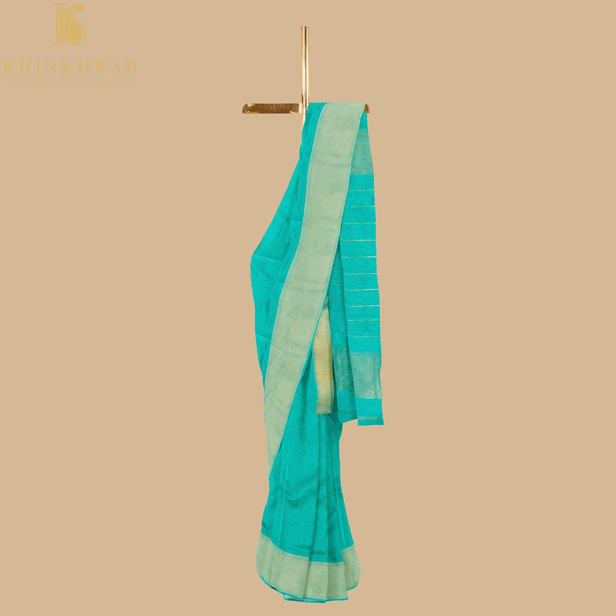Persian Green Handwoven Pure Cotton Silk Maheshwari Saree - Khinkhwab