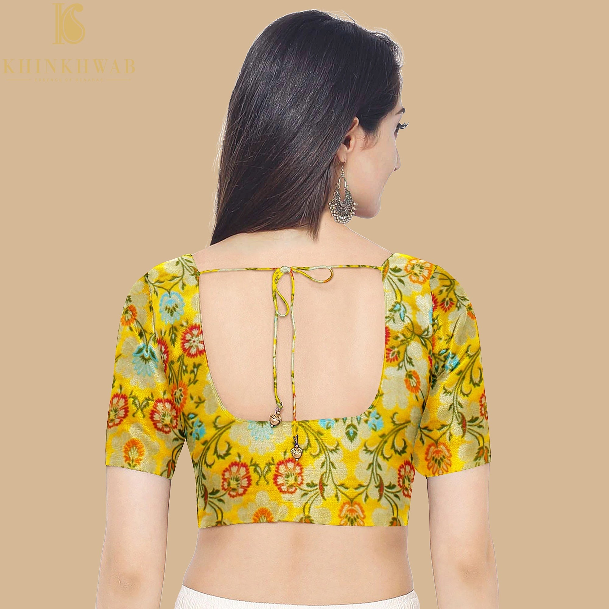 Yellow Kinkhab / Kimkhab Brocade Banarasi Fabric - Khinkhwab