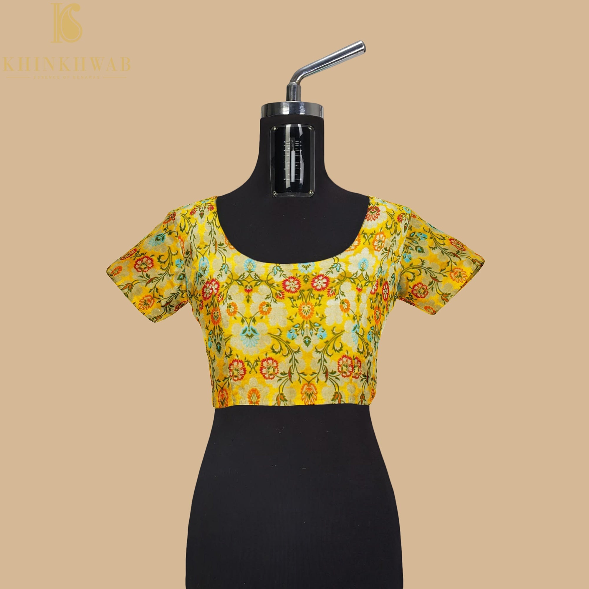 Yellow Kinkhab / Kimkhab Brocade Banarasi Fabric - Khinkhwab