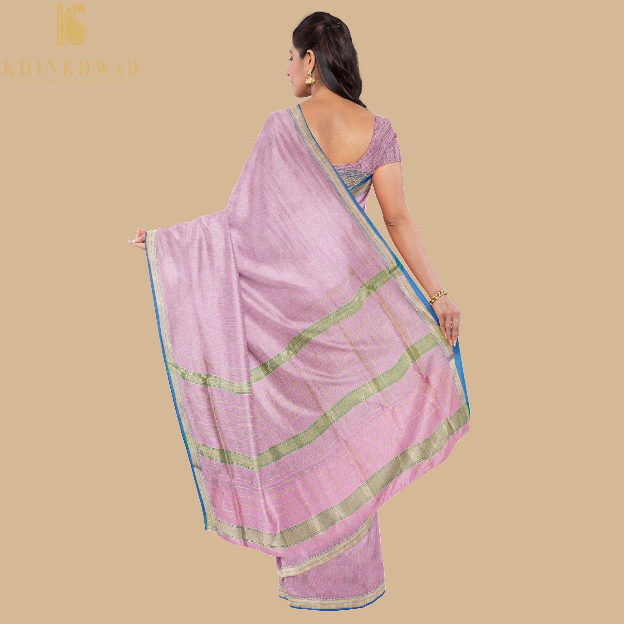 Kobi Pink Handwoven Pure Cotton Silk Maheshwari Saree - Khinkhwab