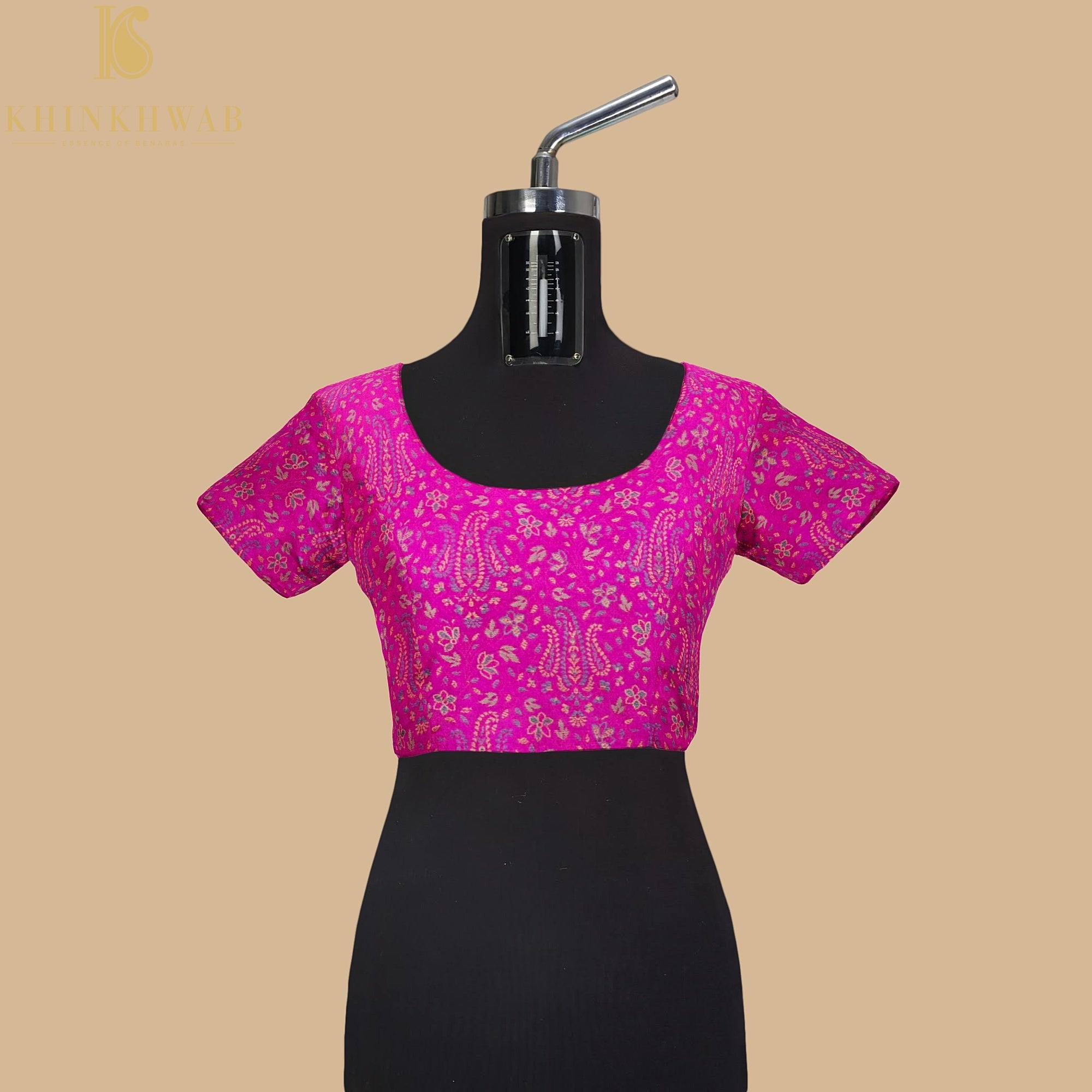 Pink Pure Banarasi Silk Handwoven Tanchui Kurta Fabric - Khinkhwab