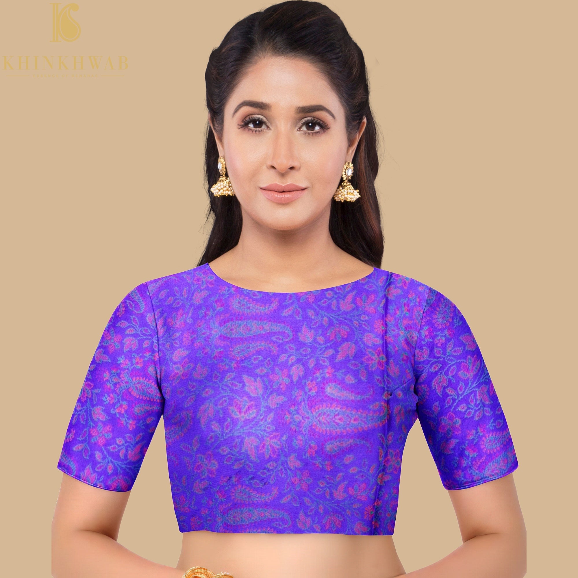 Purple Pure Banarasi Silk Handwoven Tanchui Kurta Fabric - Khinkhwab