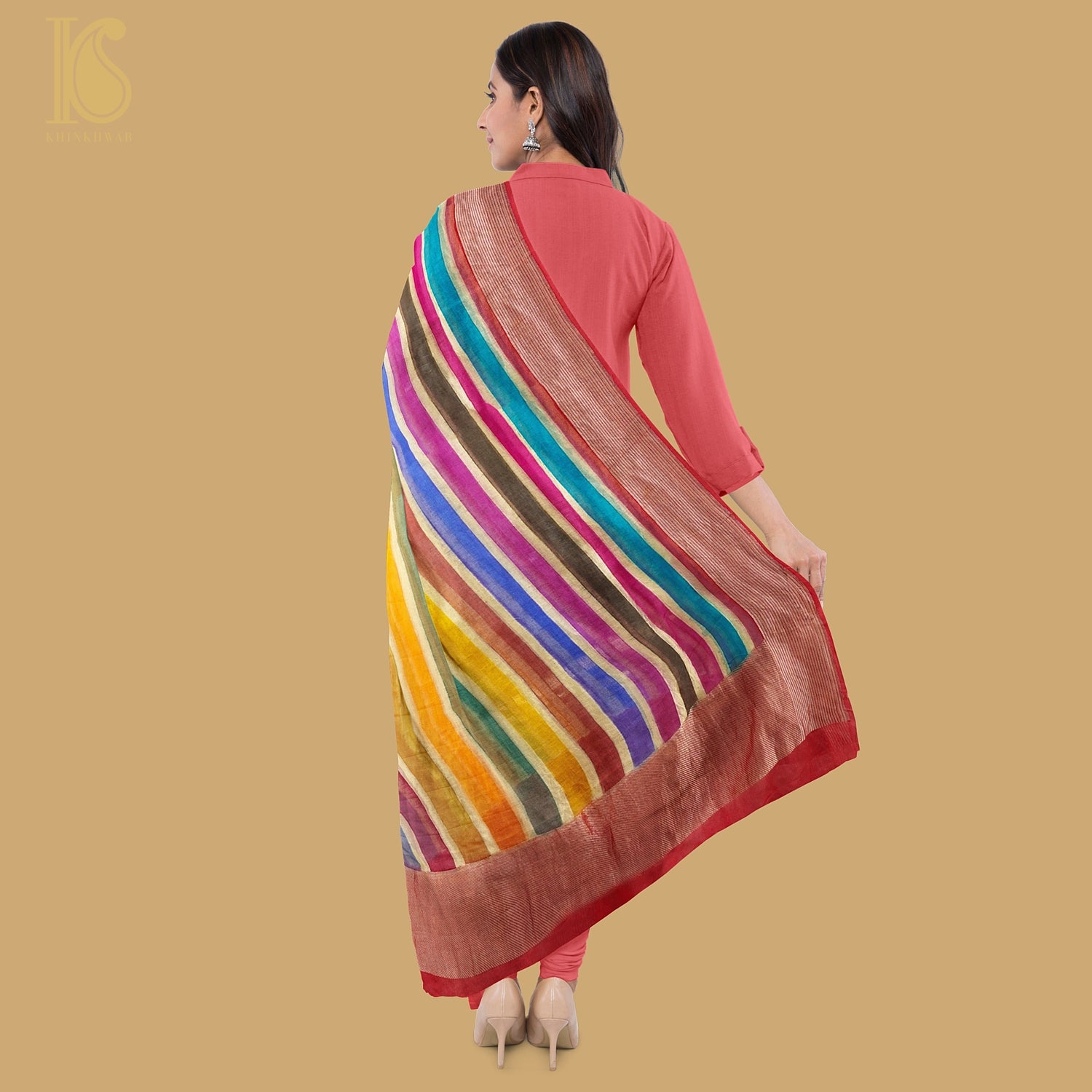 Rangkat Pure Georgette Handloom Banarasi Dupatta - Khinkhwab