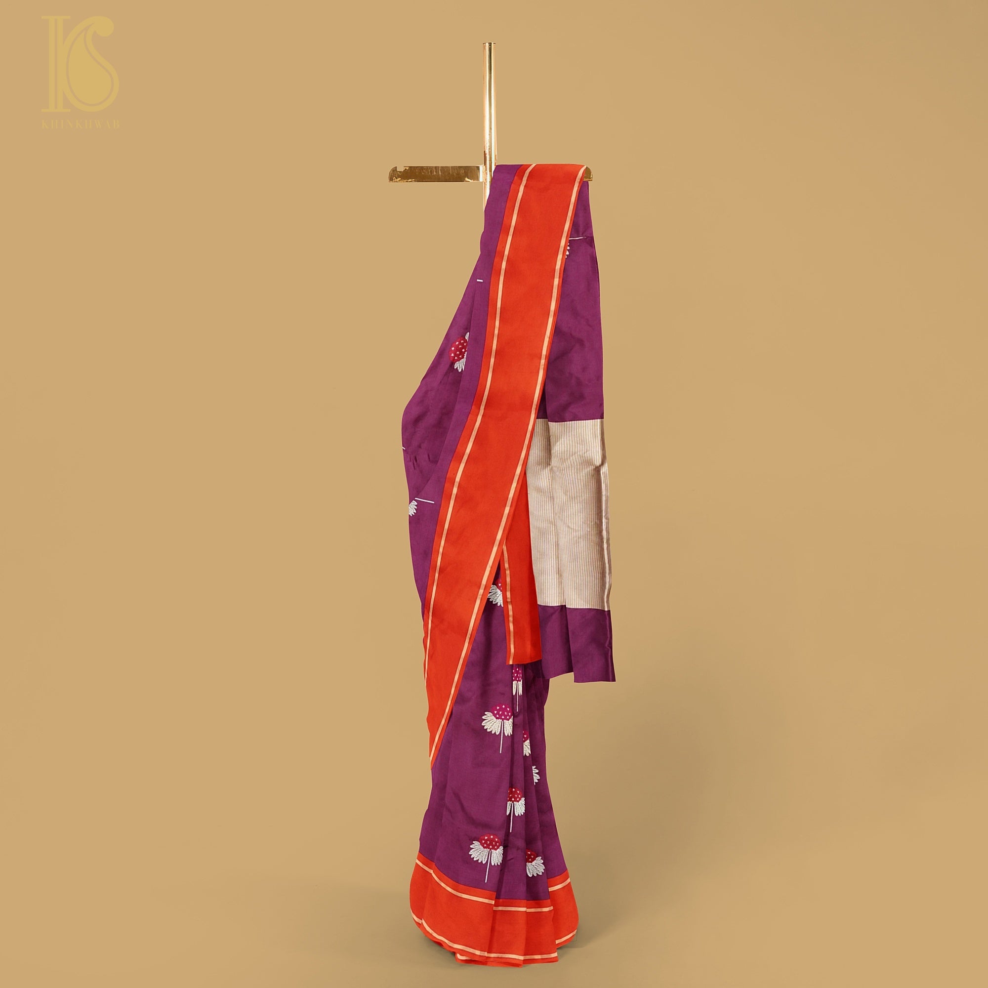 Handwoven Lipstick Pink Pure Mashru Silk Kadwa Banarasi Saree - Khinkhwab