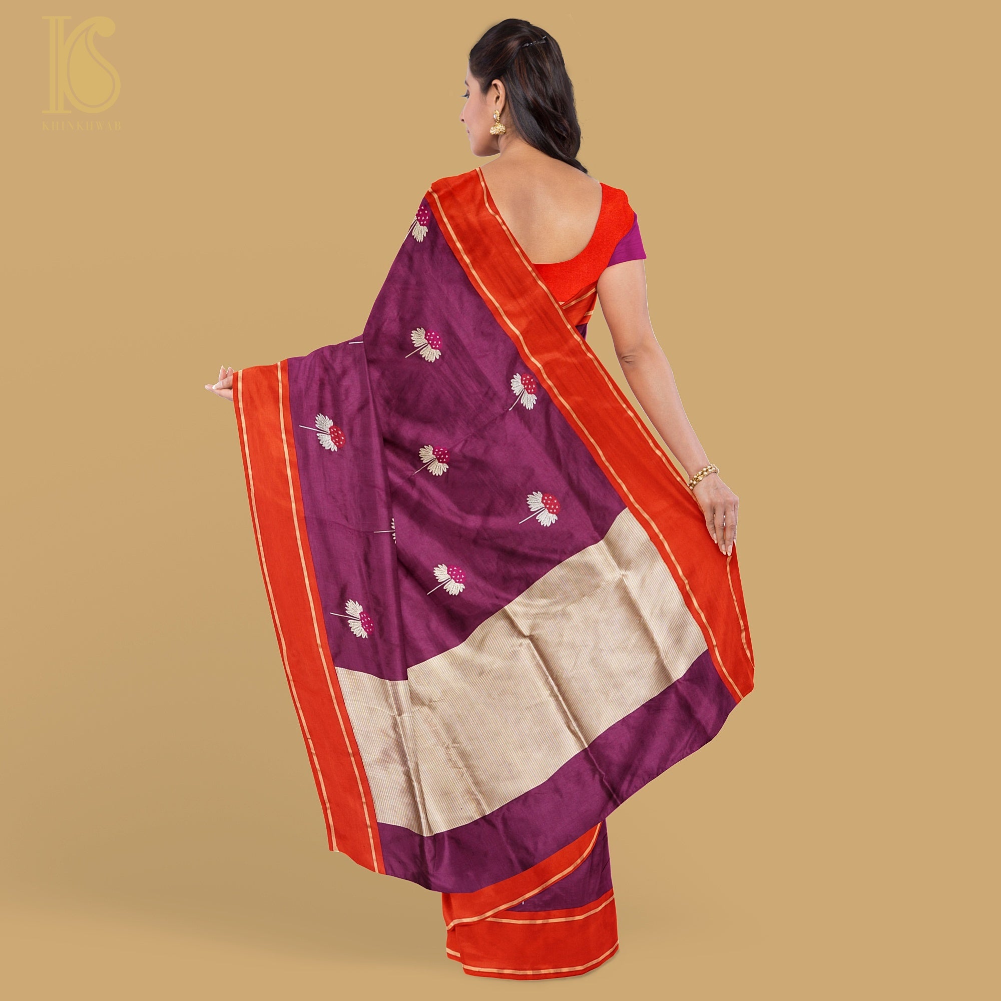 Handwoven Lipstick Pink Pure Mashru Silk Kadwa Banarasi Saree - Khinkhwab