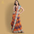 Flamingo Orange Pure Kala Cotton Handwoven Bhujodi Checks Saree - Khinkhwab