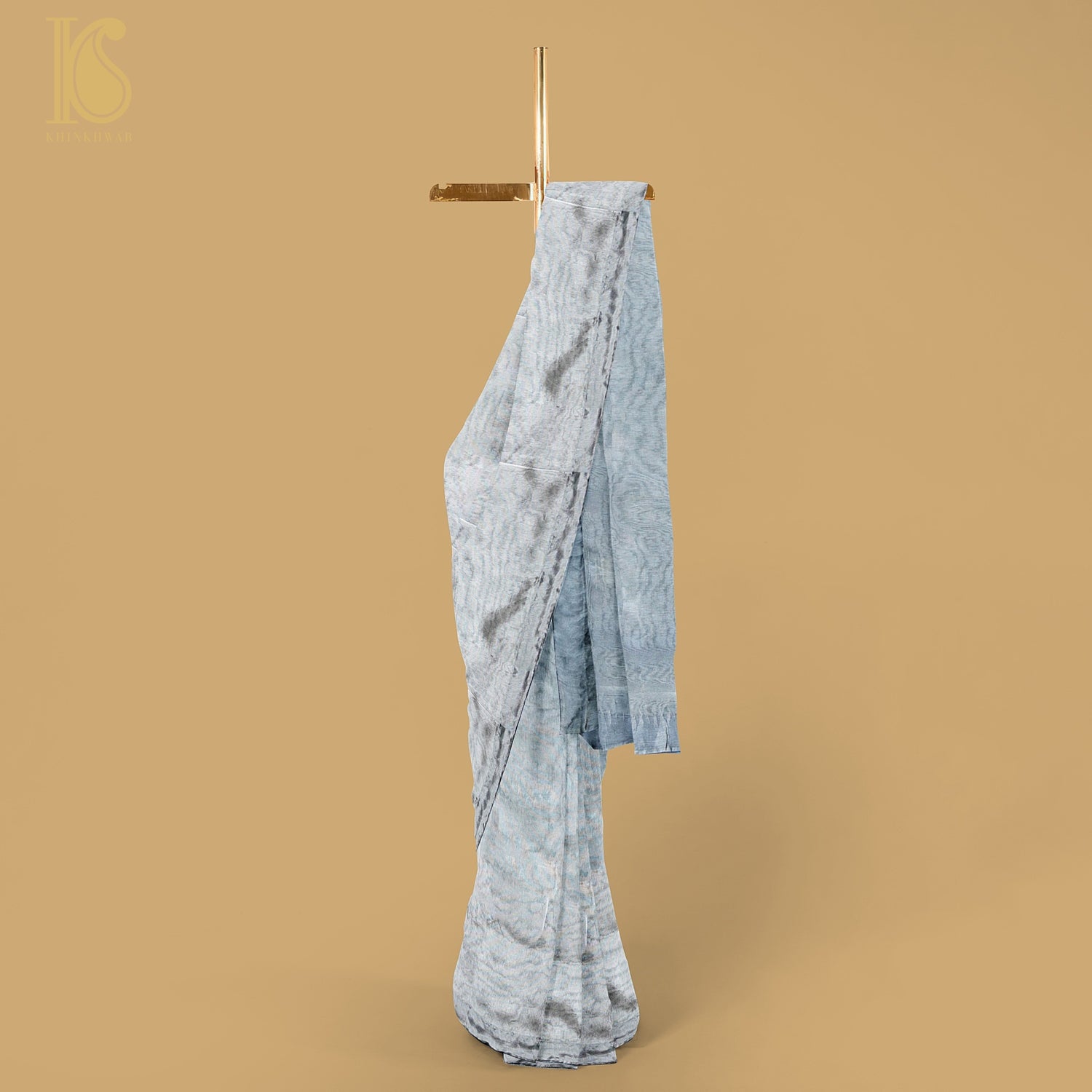 Santas Grey Pure Tissue Silk Handwoven Banarasi Saree - Khinkhwab