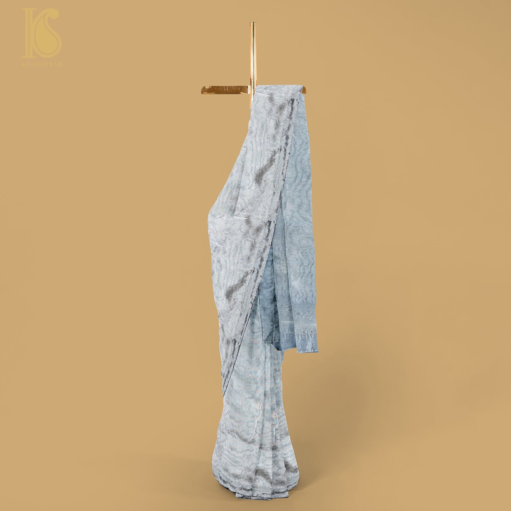 Santas Grey Pure Tissue Silk Handwoven Banarasi Saree - Khinkhwab
