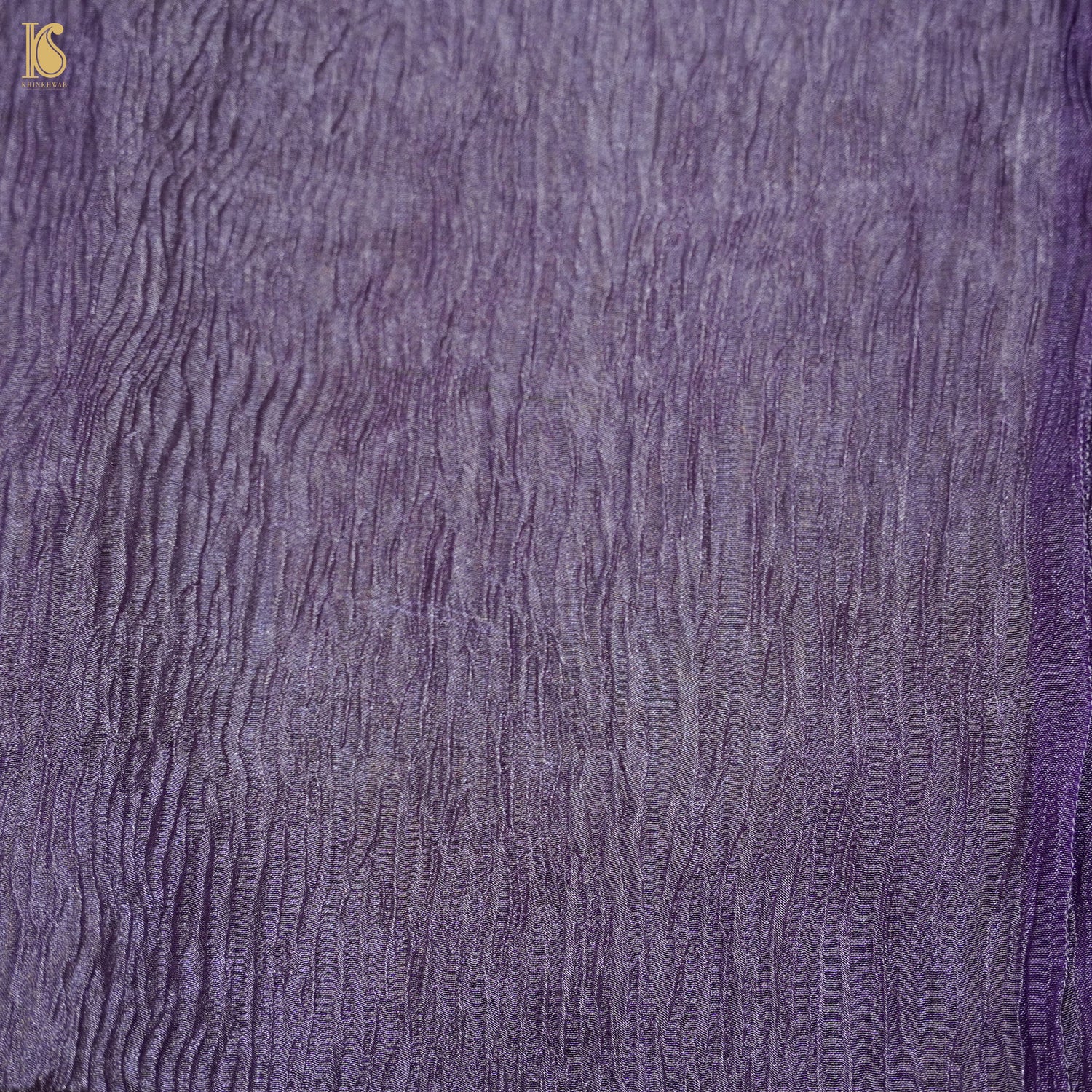 Purple Pure Wrinkle Tissue Silk Saree - Khinkhwab