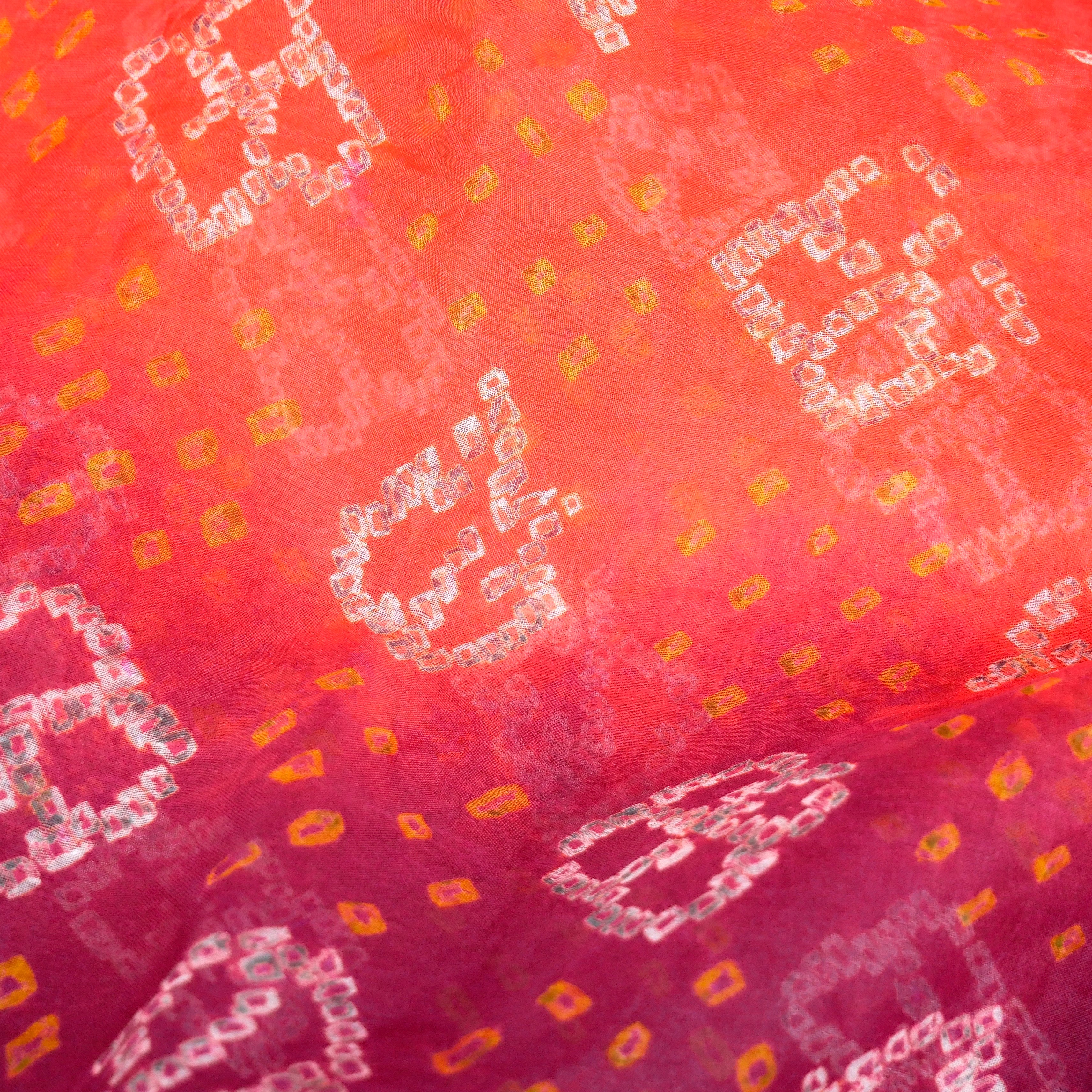 Handwoven Pure Organza Silk Bandhani Saree - Khinkhwab