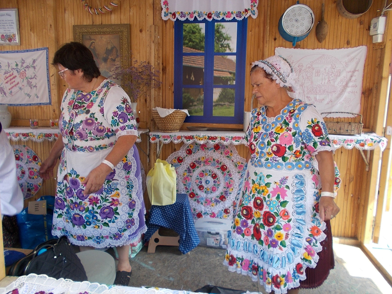 Kalocsa folk costume with vivid floral embroidery, Hungary — via Wikimedia Commons