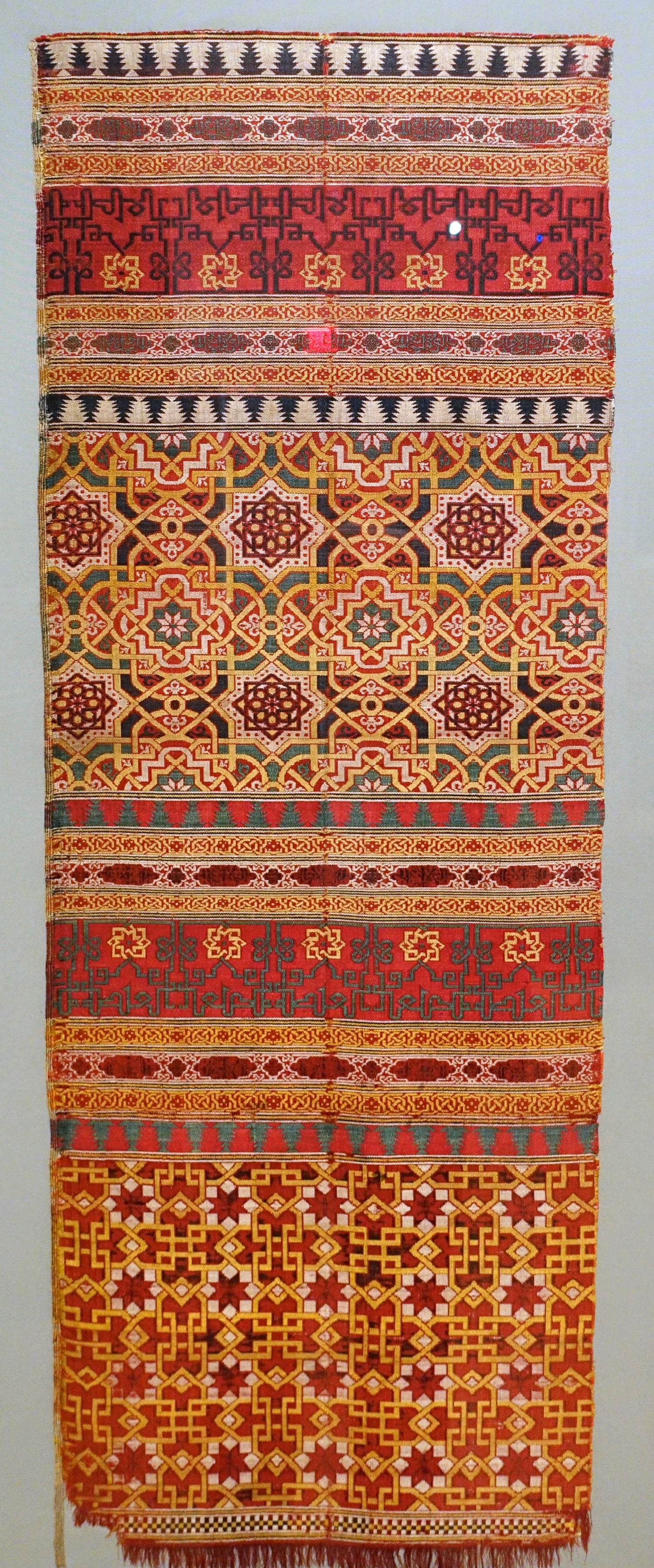 Nasrid silk curtain fragment, Granada, Spain, late 14th century