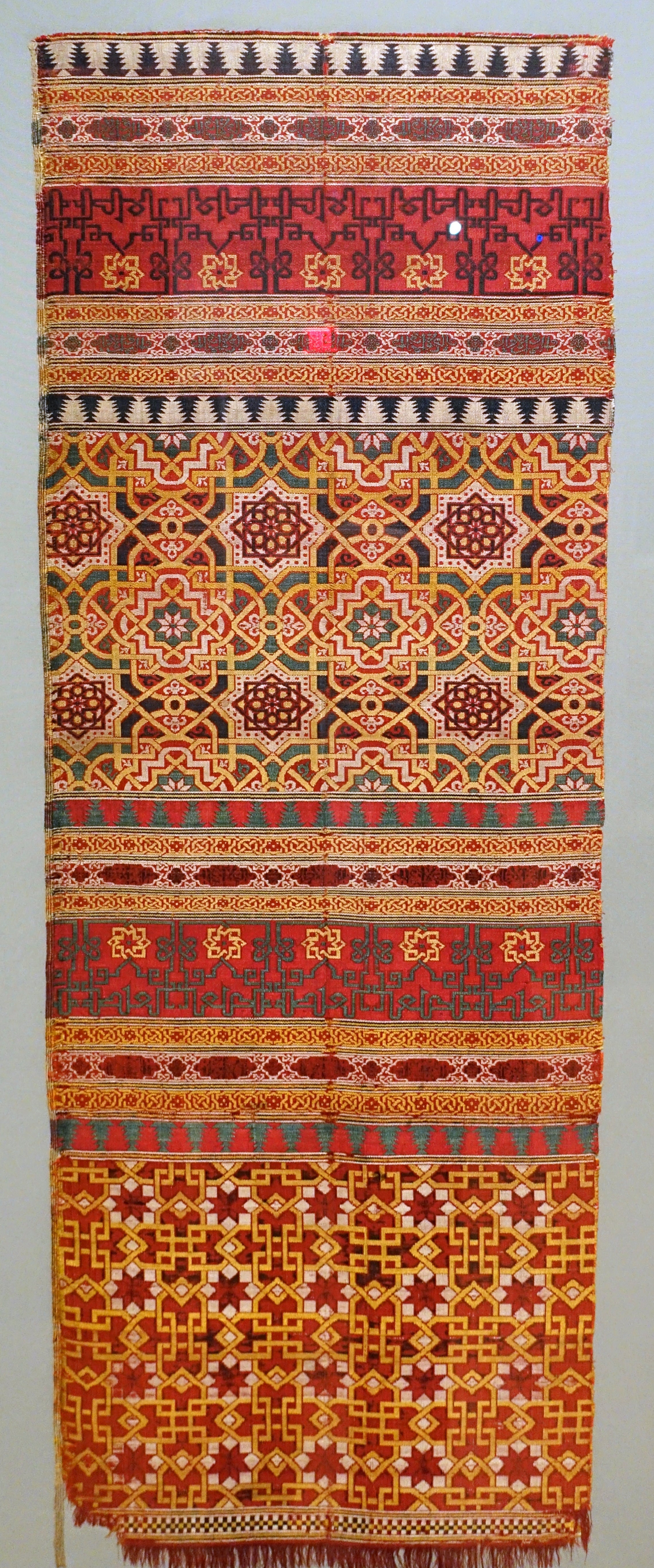 Nasrid silk curtain fragment, Granada, Spain, late 14th century