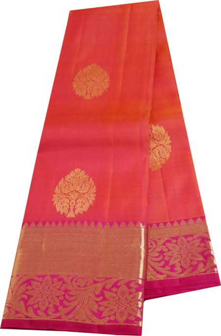 Buy House of Blouse Orange & pink Cotton Checked Kanakavalli Saree online |  Looksgud.in