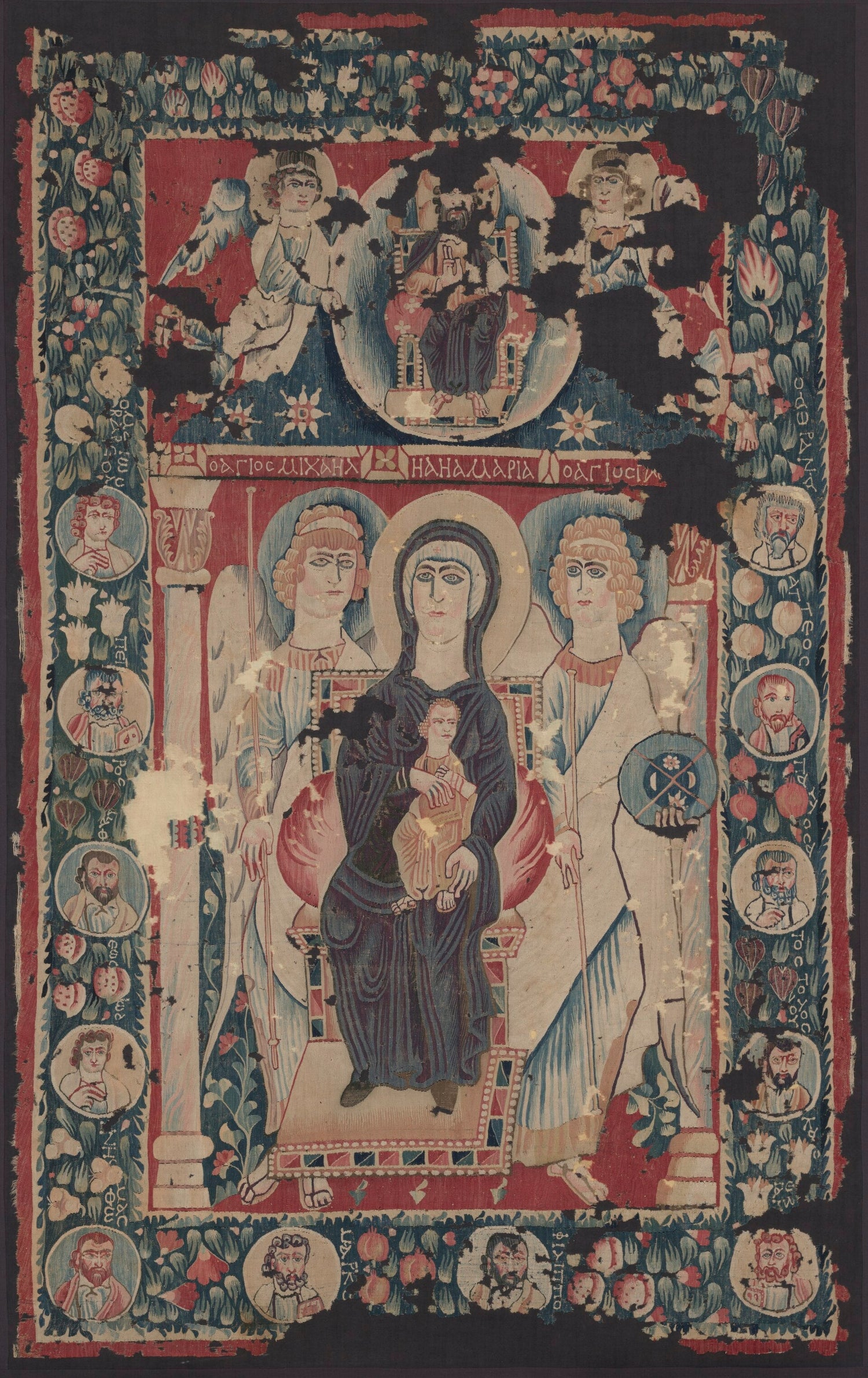 Coptic tapestry icon of the Virgin and Child, Byzantine Egypt — Cleveland Museum of Art