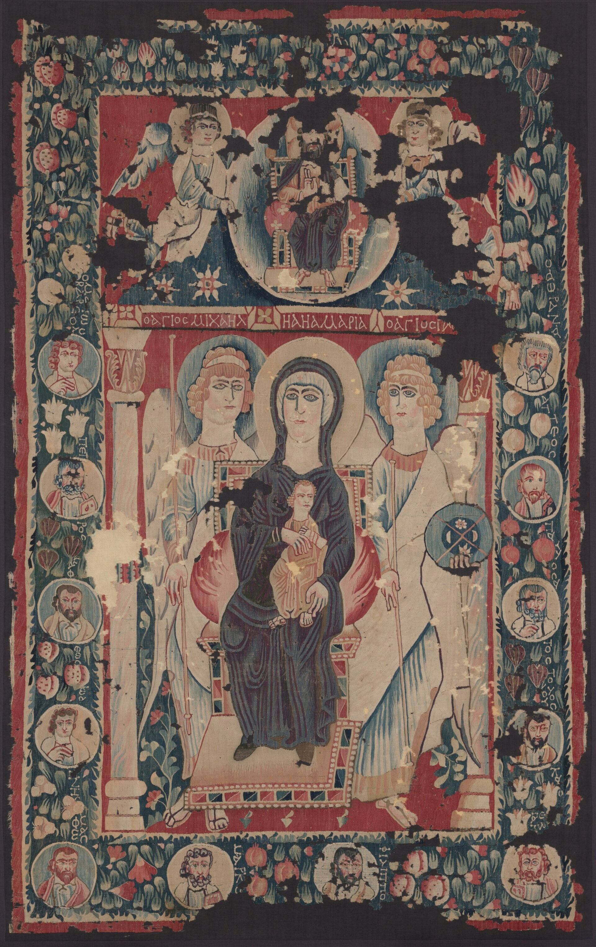 Coptic tapestry icon of the Virgin and Child, Byzantine Egypt — Cleveland Museum of Art