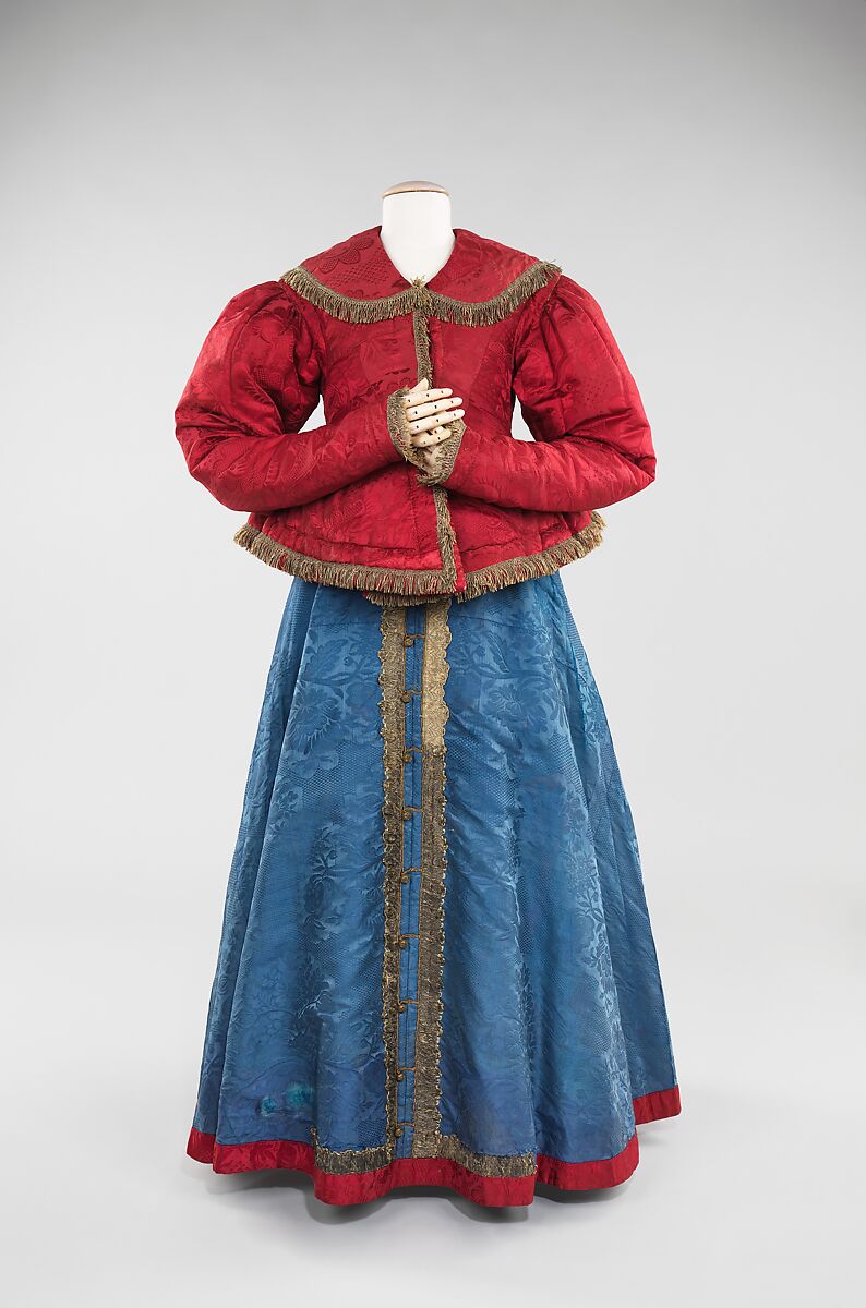 Russian dushegreya, a folk jacket in figured silk damask, 19th century, Metropolitan Museum of Art