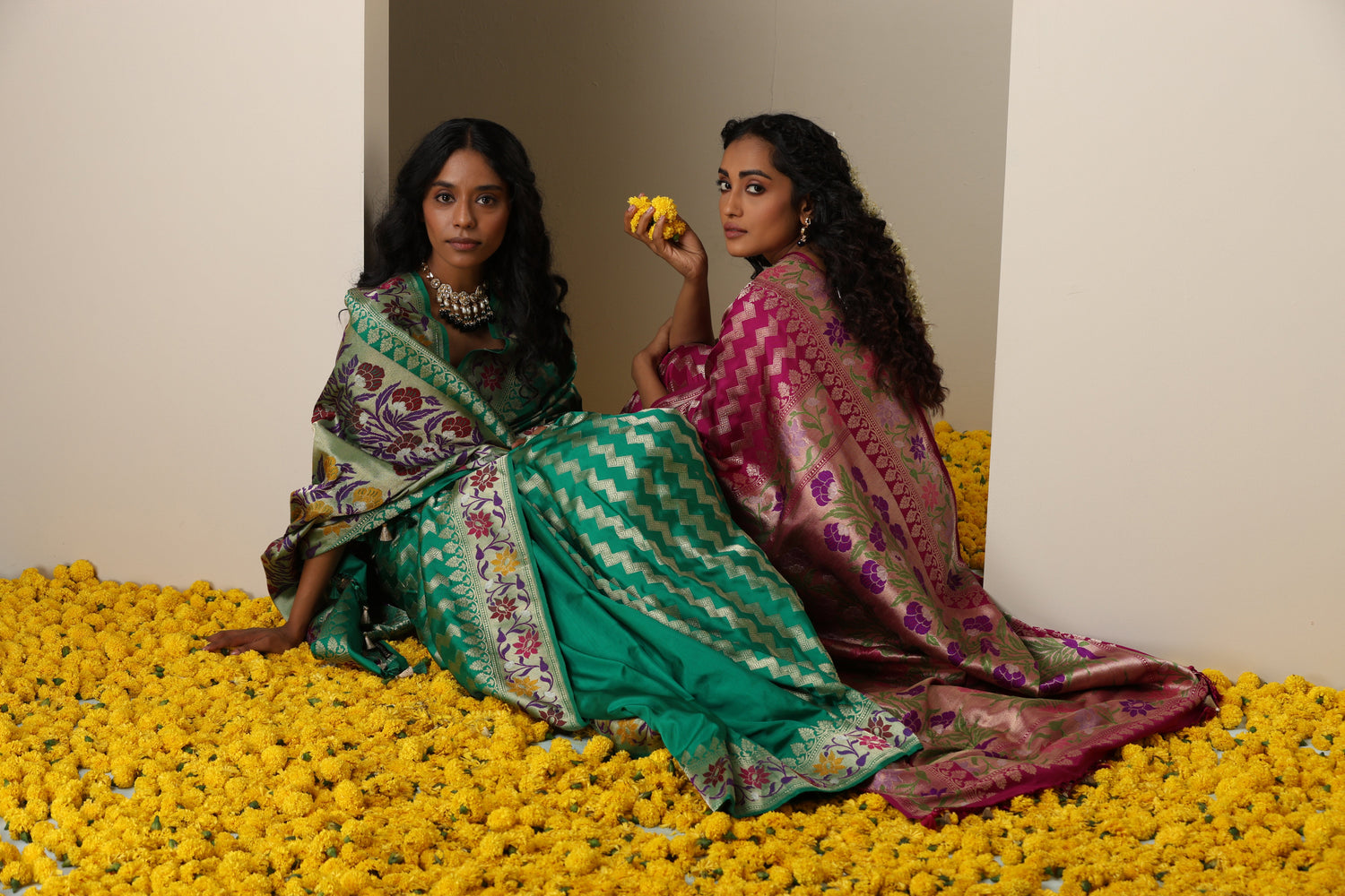 Green Banarasi Sarees
