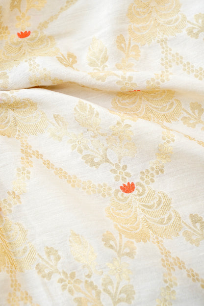 Moonga Silk Handloom Banarasi Dyeable Fabric