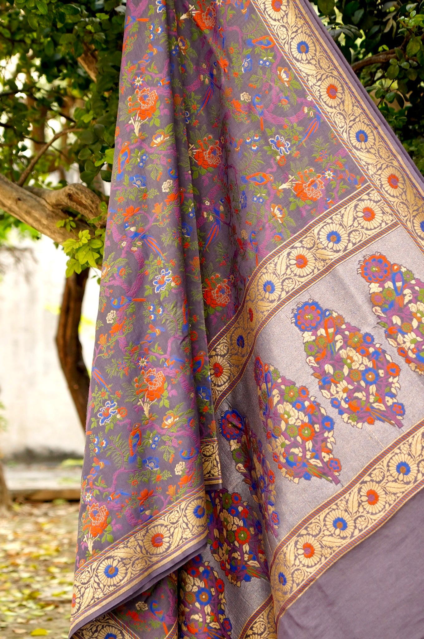 Moonga Silk Meenakari Banarasi Dupatta