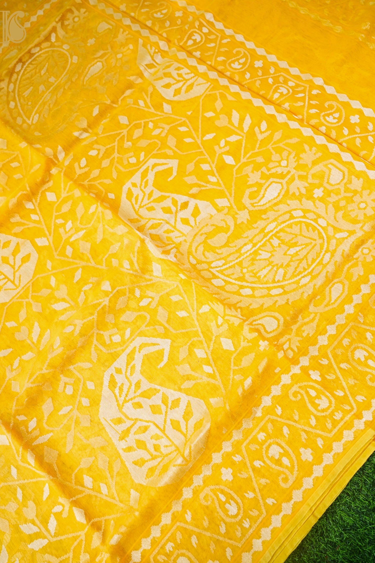 Handloom Banarasi Real Silver Zari Cotton Saree