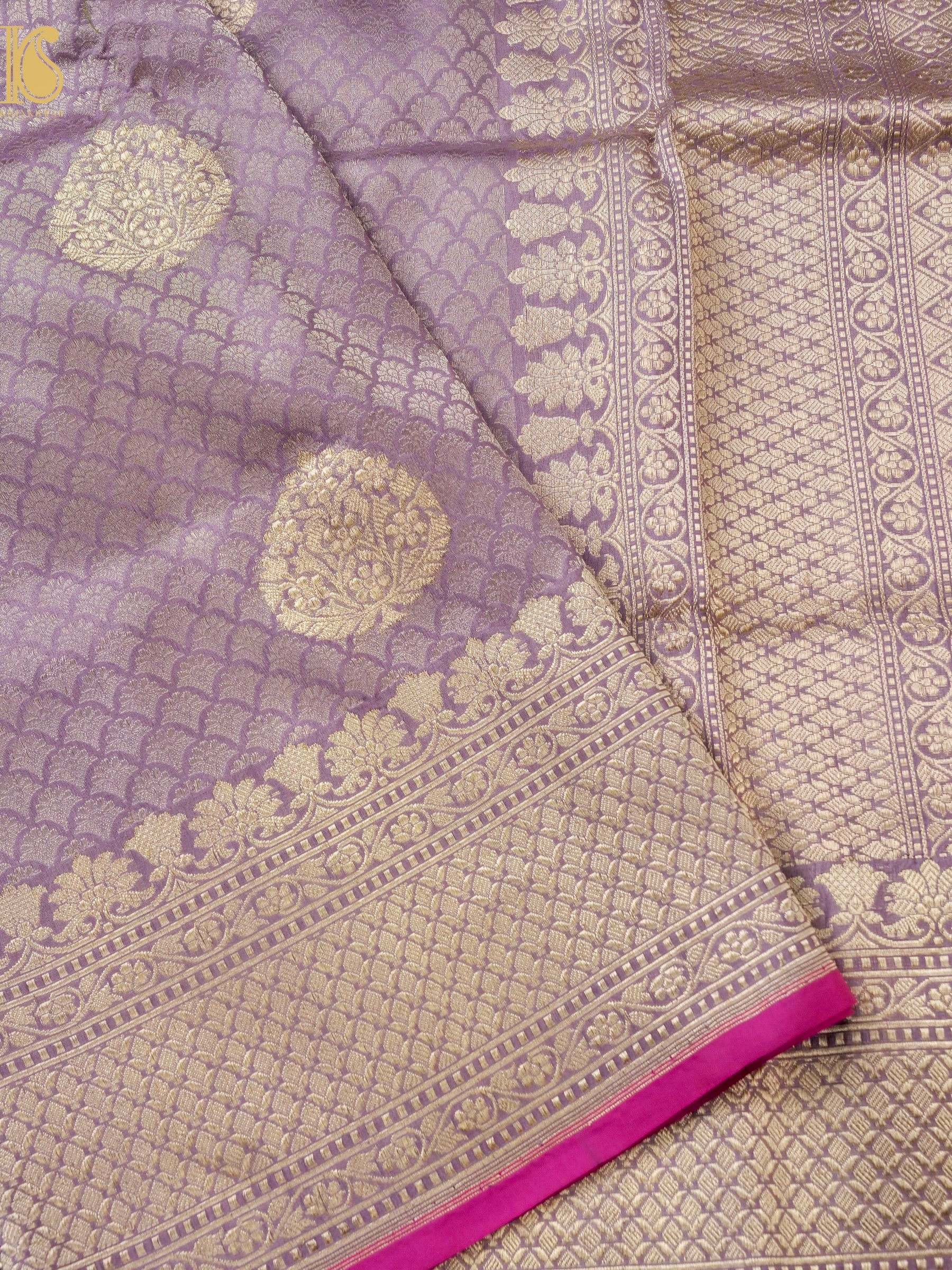 Handloom Banarasi Katan Silk Zari Tanchoi Saree with Kadwa Boota