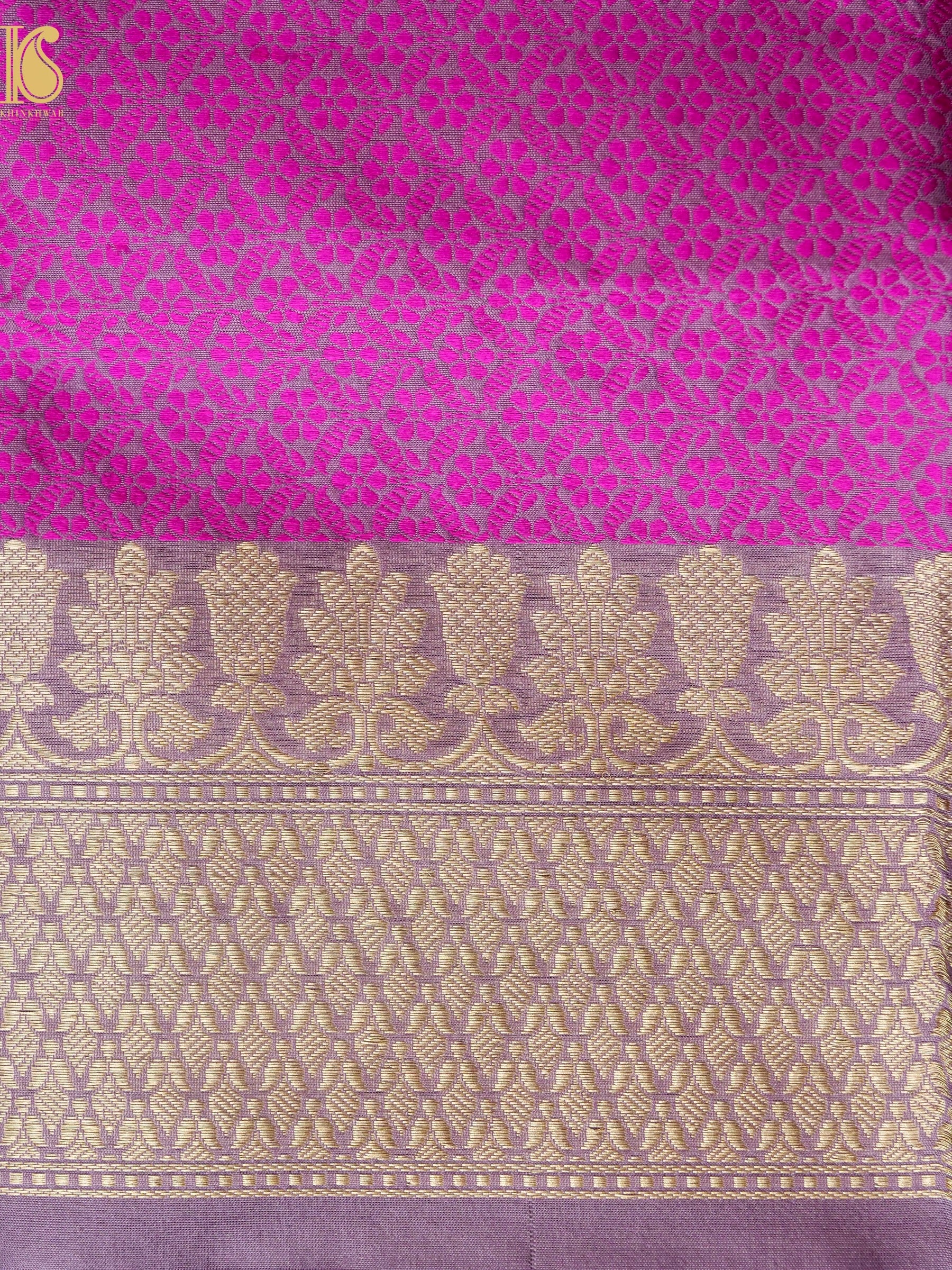Handloom Banarasi Katan Silk Zari Tanchoi Saree with Kadwa Boota
