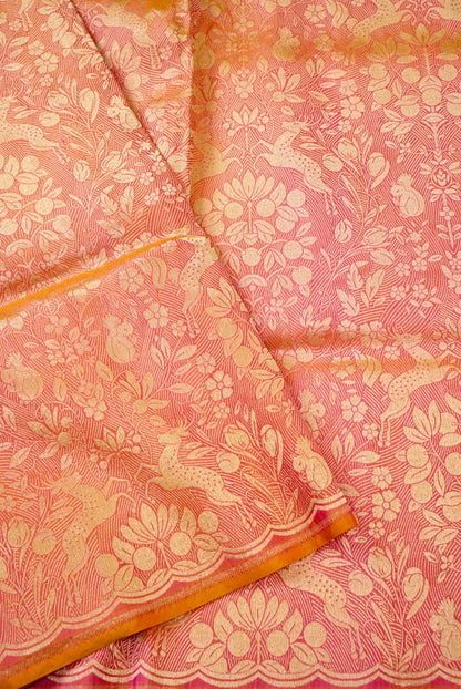 Handloom Banarasi Katan Silk Brocade Shikargah Saree