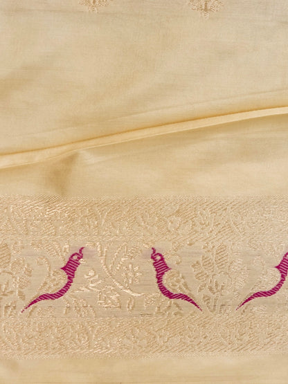 Handloom Banarasi Katan Silk Kadwa Zari Vasket Shikargah Saree