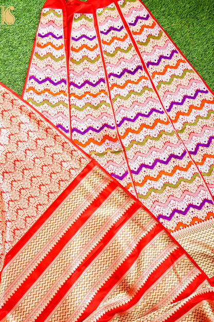Handloom Banarasi Katan Silk Kalidar Rangtaal Lehenga