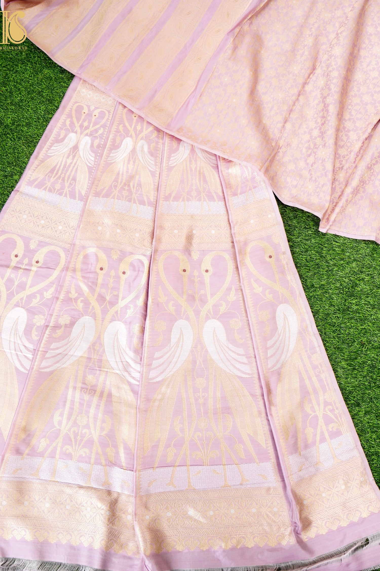 Handloom Banarasi Katan Silk Kalidar Swanwi Lehenga