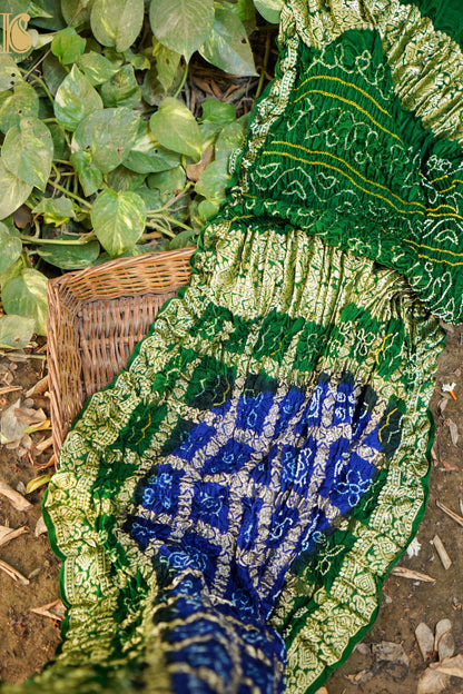 Handwoven Gajji Silk Gharchola Bandhani Saree