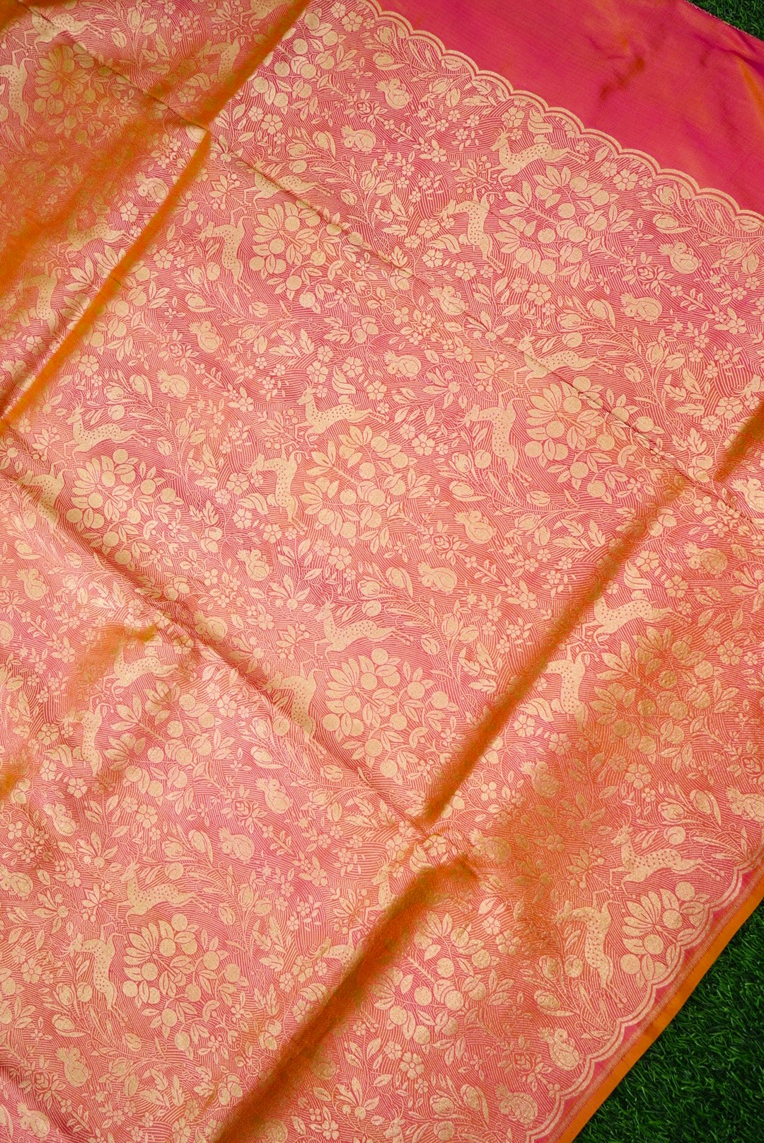 Handloom Banarasi Katan Silk Brocade Shikargah Saree