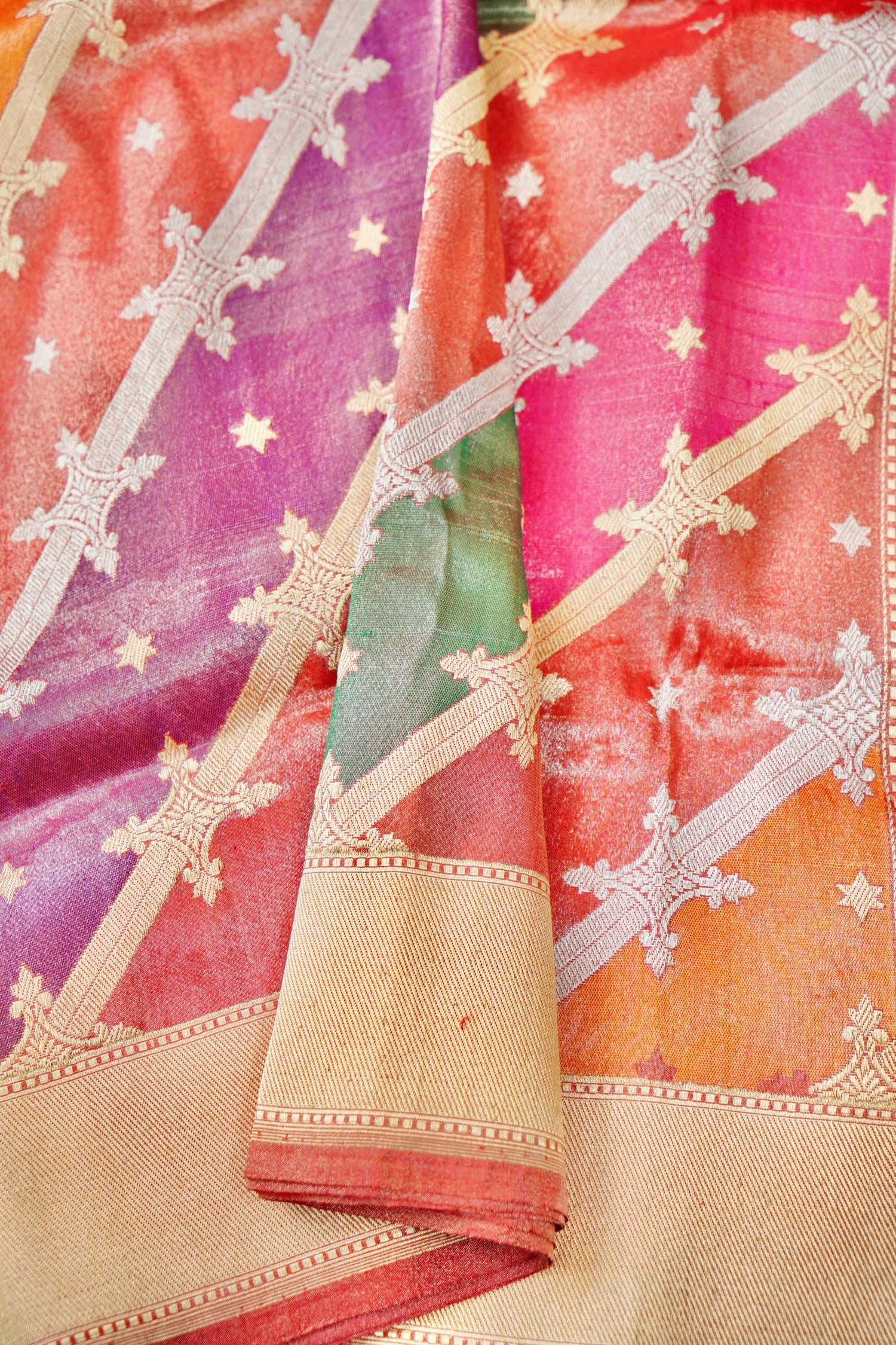 Handloom Banarasi Rangkat Tissue Silk Saree