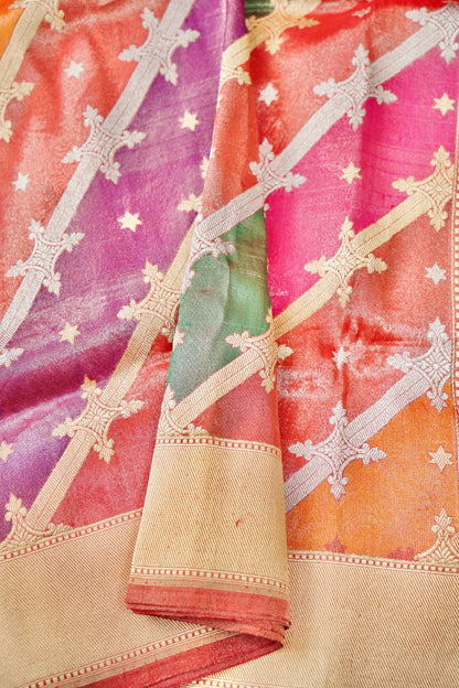 Handloom Banarasi Rangkat Tissue Silk Saree